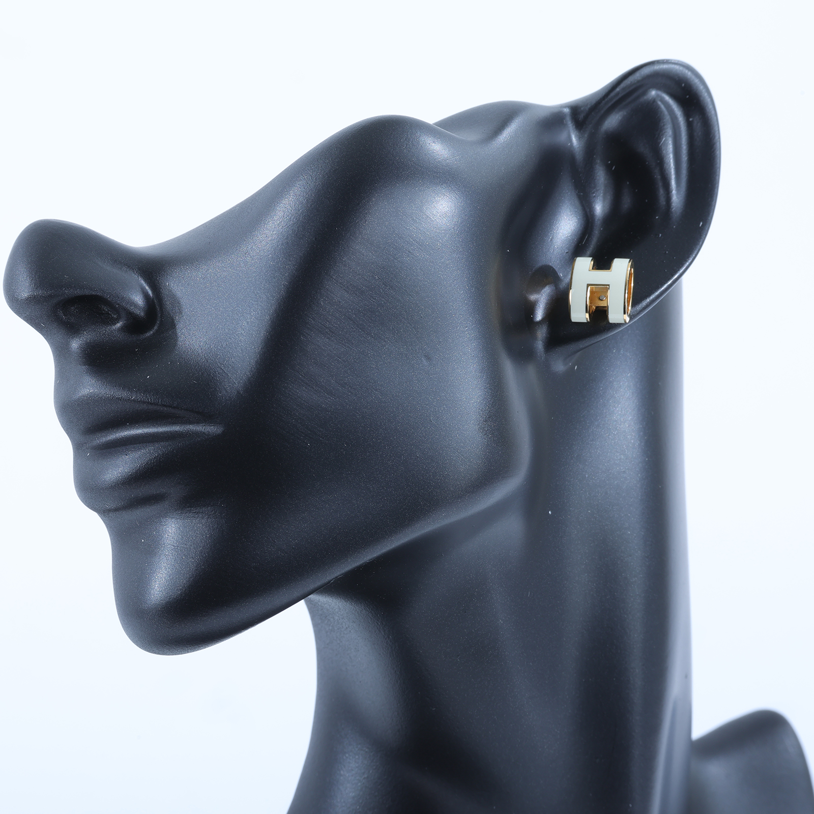 愛馬仕 Hermes Mini Pop H 耳釘 白色 H608002Fv49 ST 01 79 白金POP H耳環 原廠盒子