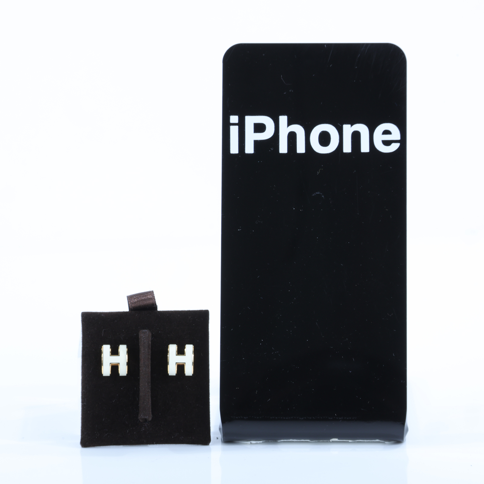 愛馬仕 Hermes Mini Pop H 耳釘 白色 H608002Fv49 ST 01 79 白金POP H耳環 原廠盒子