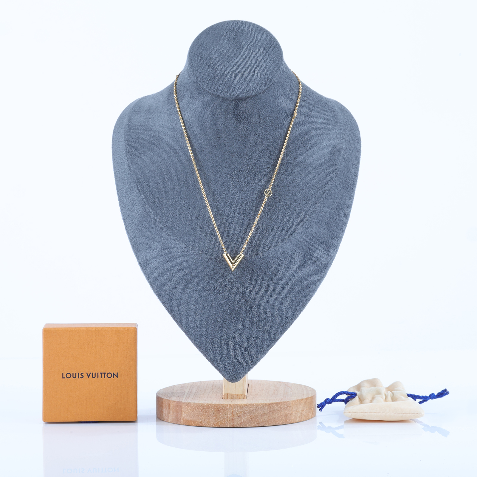 路易威登 LOUIS VUITTON Essential V 項鏈 M00857 金Essential V 原廠盒子/防塵袋