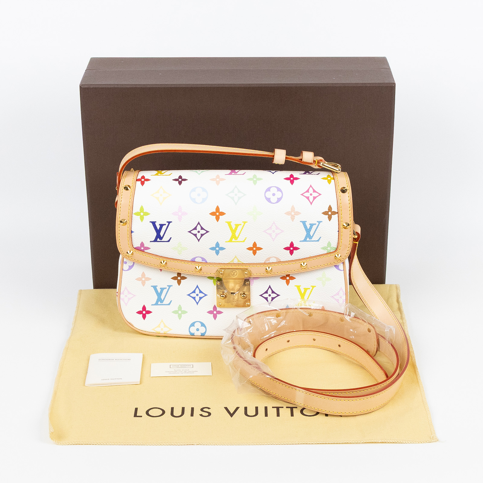 路易威登 LOUIS VUITTON 村上隆聯名 Sologne 肩背包 M92661 白彩SOLOGNE 原廠盒子/防塵袋
