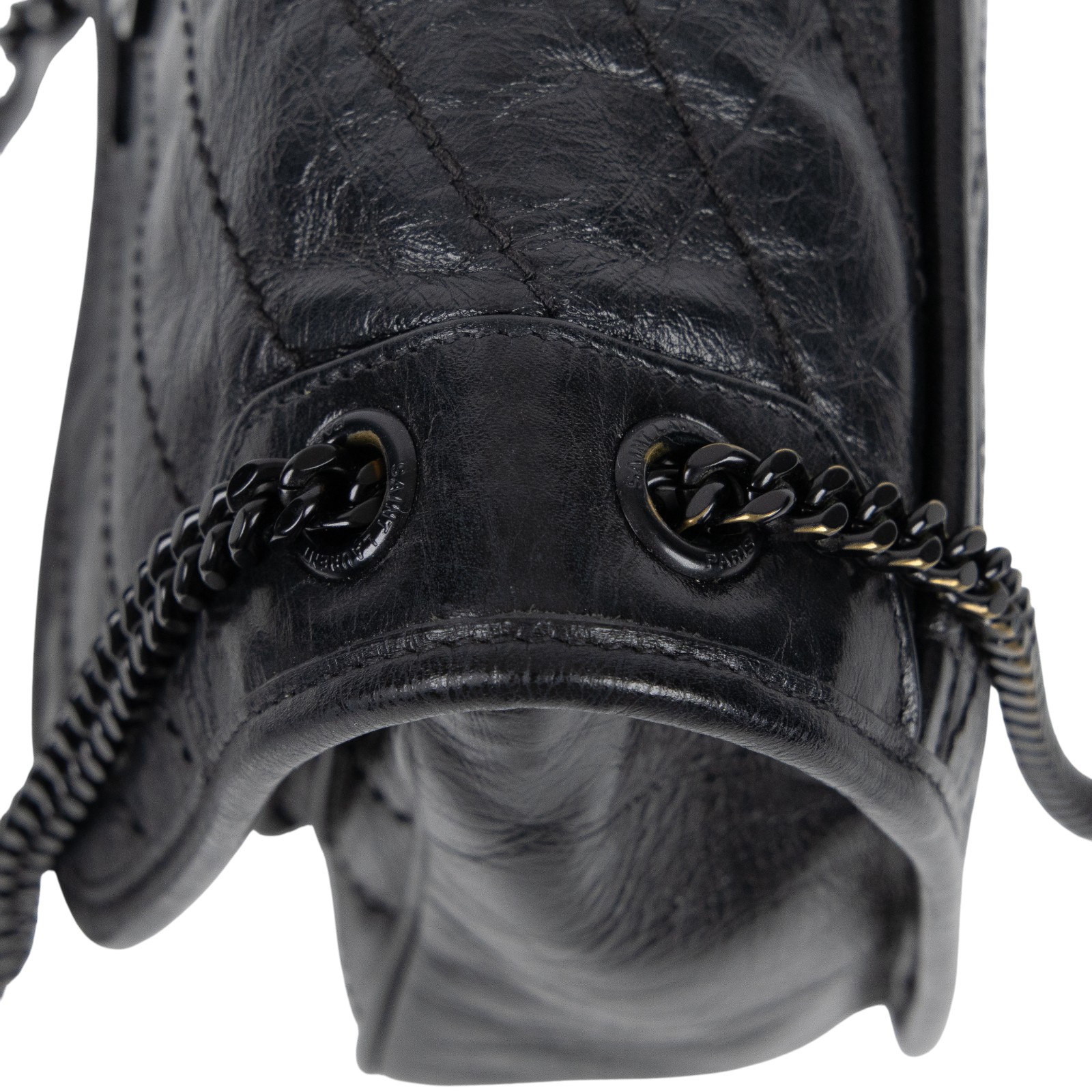 聖羅蘭 YSL SAINT LAURENT Niki 復古小牛皮 Baby 斜背 翻蓋包 6331850EN08 黑NIKI BABY 原廠盒子/防塵袋