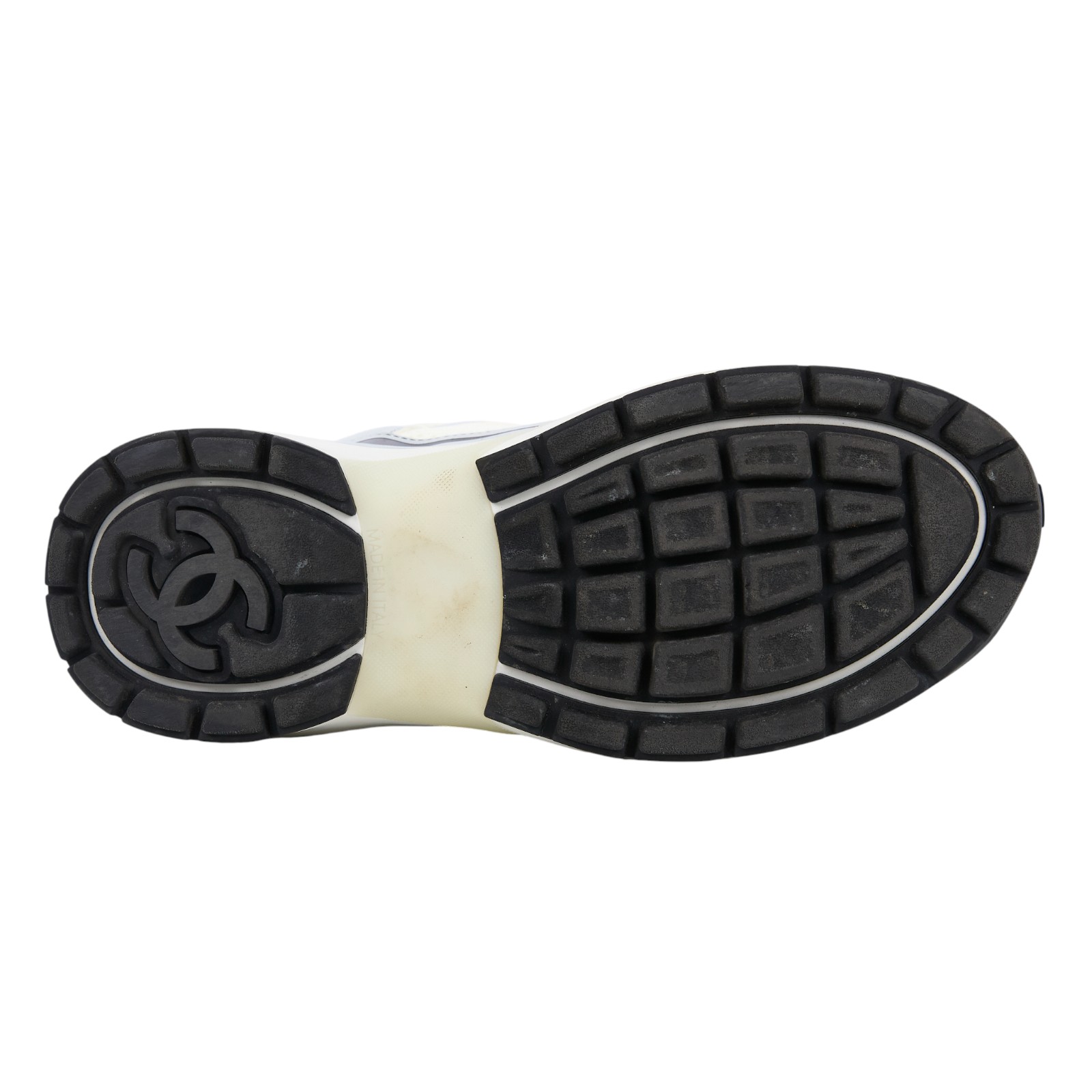 香奈兒 CHANEL CC 跑鞋 G39792_37 銀白運動鞋 原廠盒子/防塵袋/灰色鞋帶