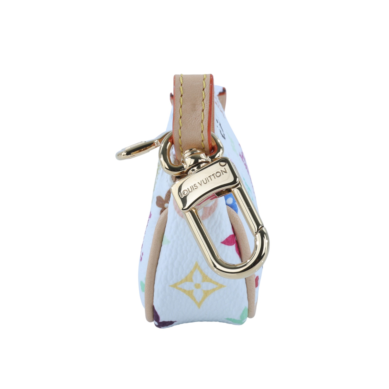 路易威登 LOUIS VUITTON 村上隆 白三彩 拉鍊包 吊飾 鑰匙圈 M02460 晶片款  原廠盒子/防塵袋