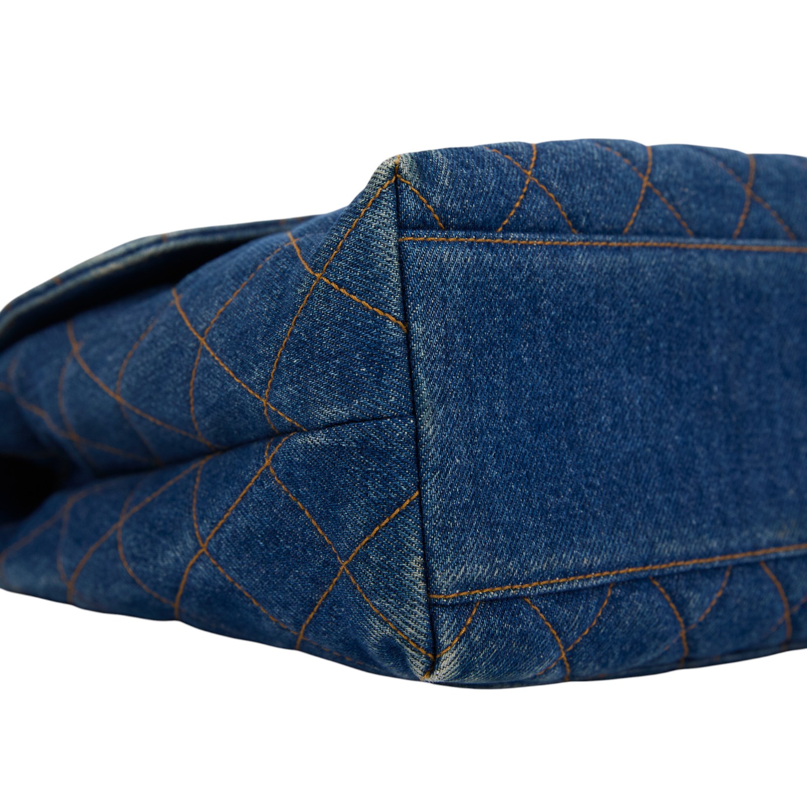 香奈兒 CHANEL Vintage 菱格紋 丹寧 手提包  4開單寧Matelasse手提包 無附屬品