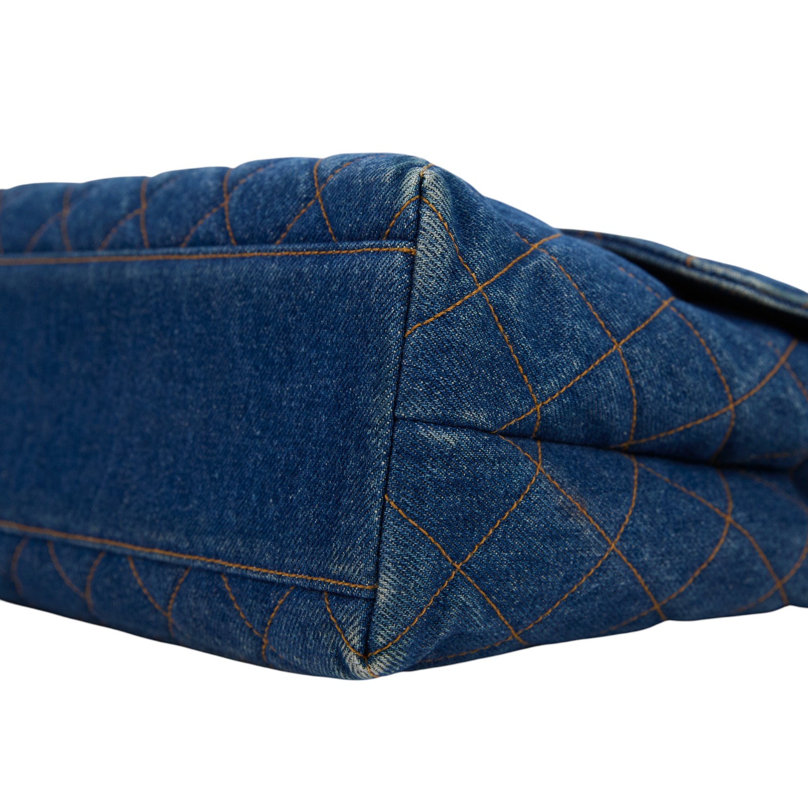 香奈兒 CHANEL Vintage 菱格紋 丹寧 手提包  4開單寧Matelasse手提包 無附屬品