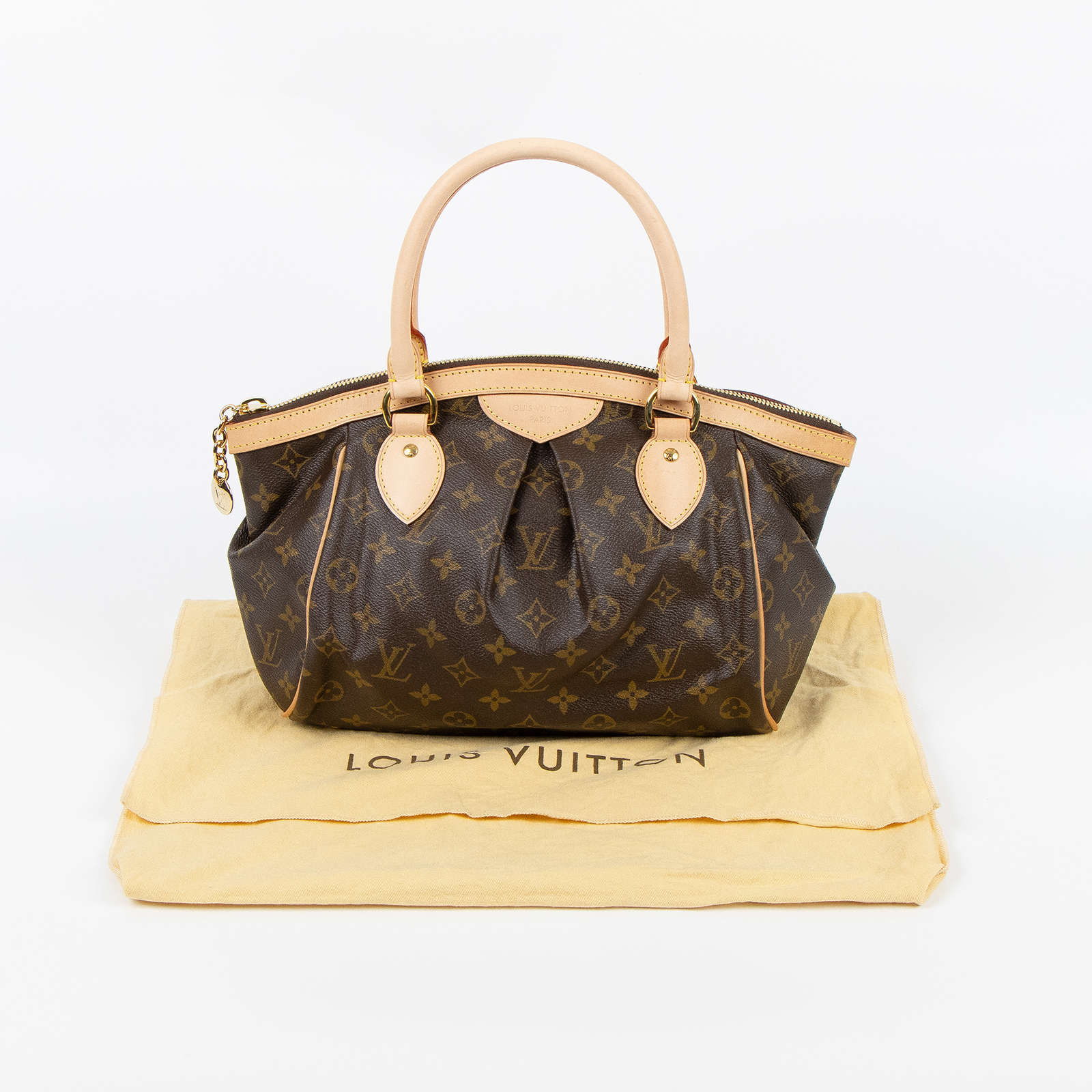 路易威登 LOUIS VUITTON Tivoli PM 經典帆布 M40143 棕原花帆布 Tivoli PM 手提包 防塵袋