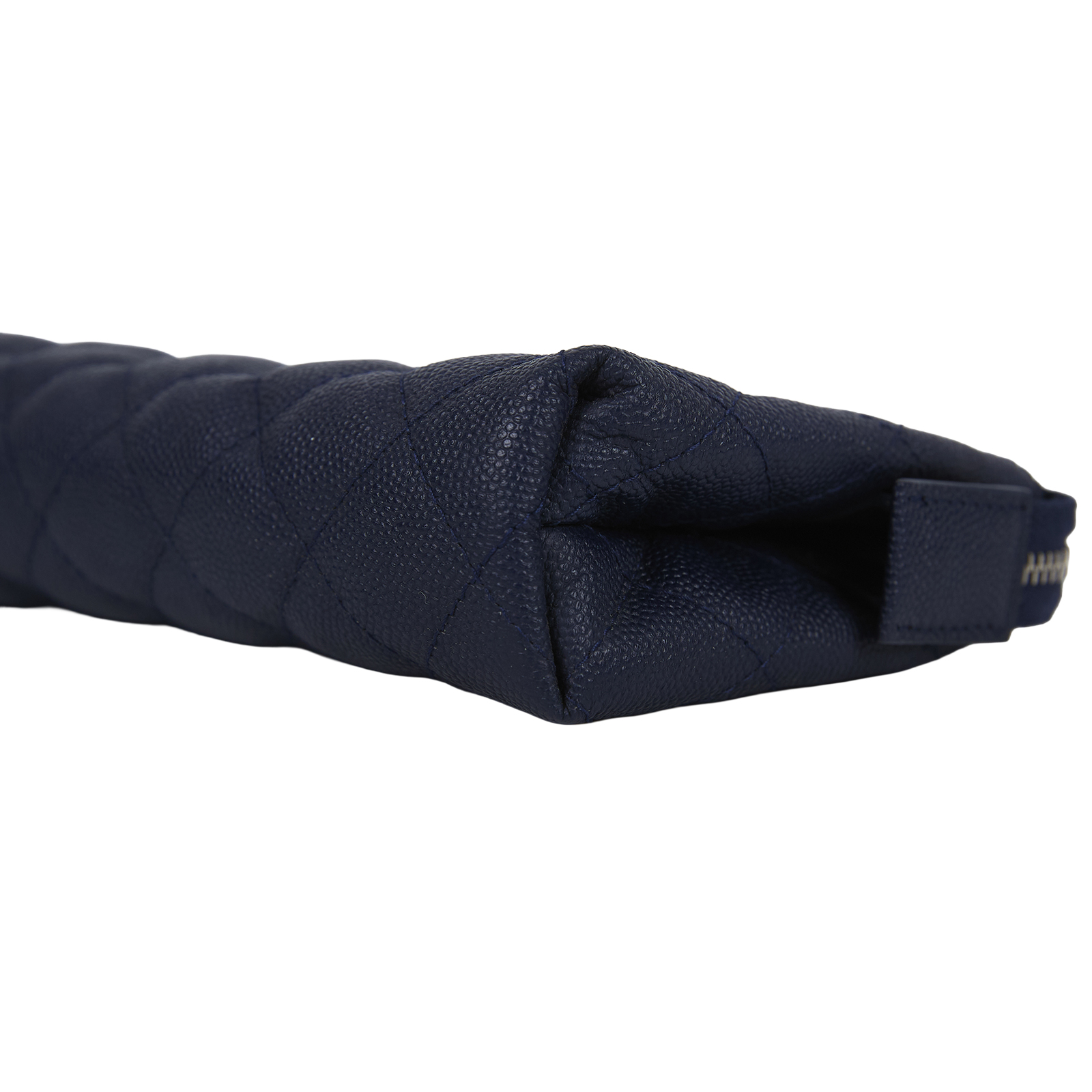 香奈兒 CHANEL 菱格紋 手拿包  25開 深藍荔枝POUCH 原廠盒子/防塵袋/保證卡