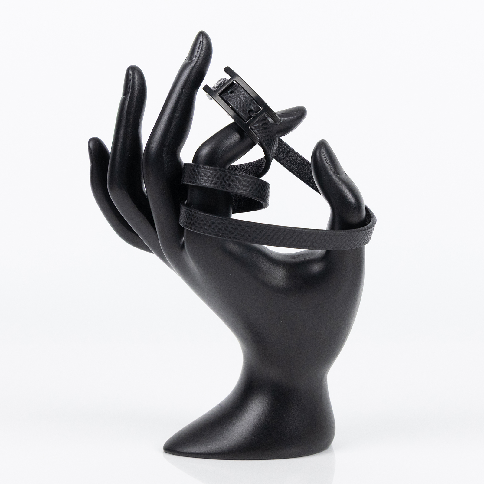 愛馬仕 Hermes Behapi Double Tour 皮革 手環 H081182CC37T5 SP 12 11 黑銀扣 雙圈手環 原廠盒子/防塵袋