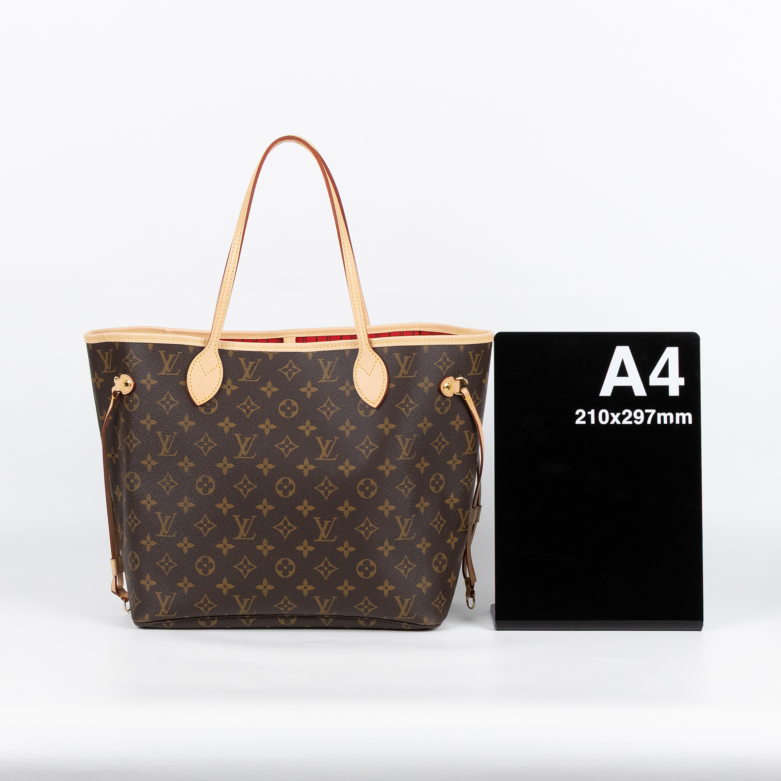路易威登 LOUIS VUITTON Neverfull MM  經典帆布 肩背 購物袋 櫻桃紅內襯 M46987 晶片款  原廠盒子/防塵袋/內袋