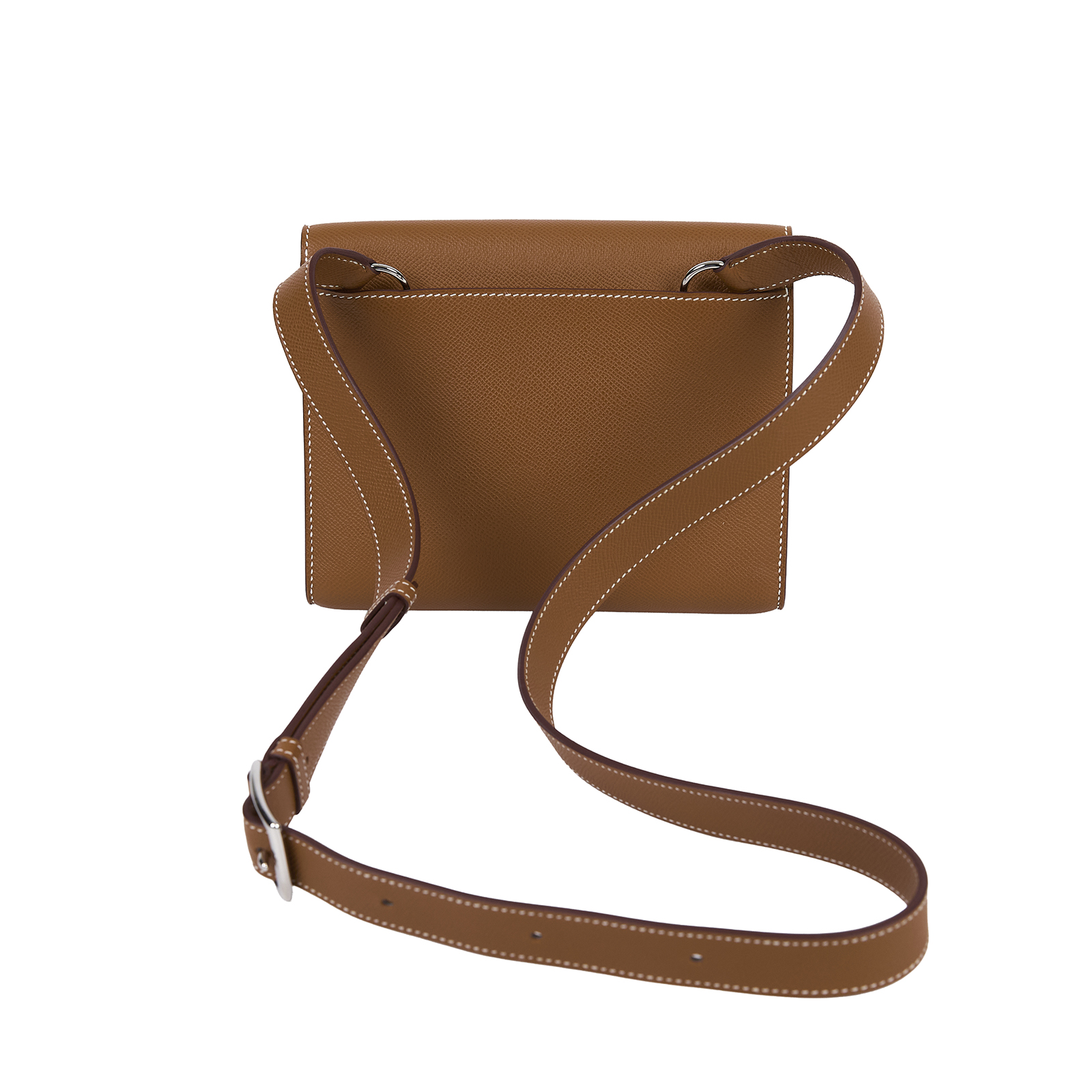 愛馬仕 Hermes Sac a depeches 21 郵差包 銀色五金 金棕色 H085470CK37 K刻  原廠盒子/防塵袋/購買證明影本