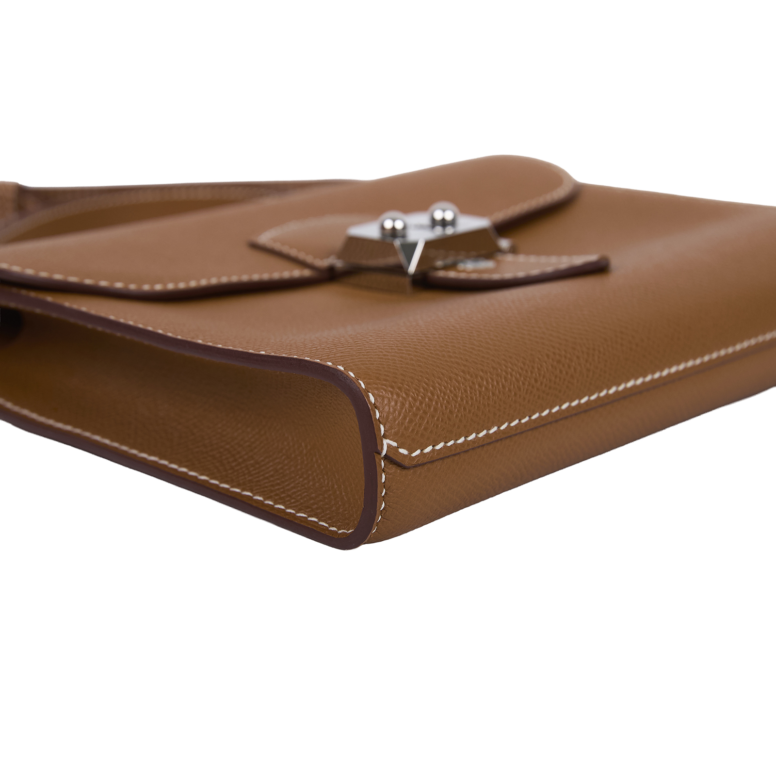 愛馬仕 Hermes Sac a depeches 21 郵差包 銀色五金 金棕色 H085470CK37 K刻  原廠盒子/防塵袋/購買證明影本