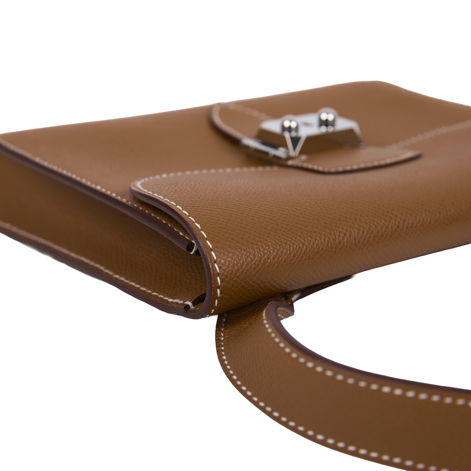 愛馬仕 Hermes Sac a depeches 21 郵差包 銀色五金 金棕色 H085470CK37 K刻  原廠盒子/防塵袋/購買證明影本