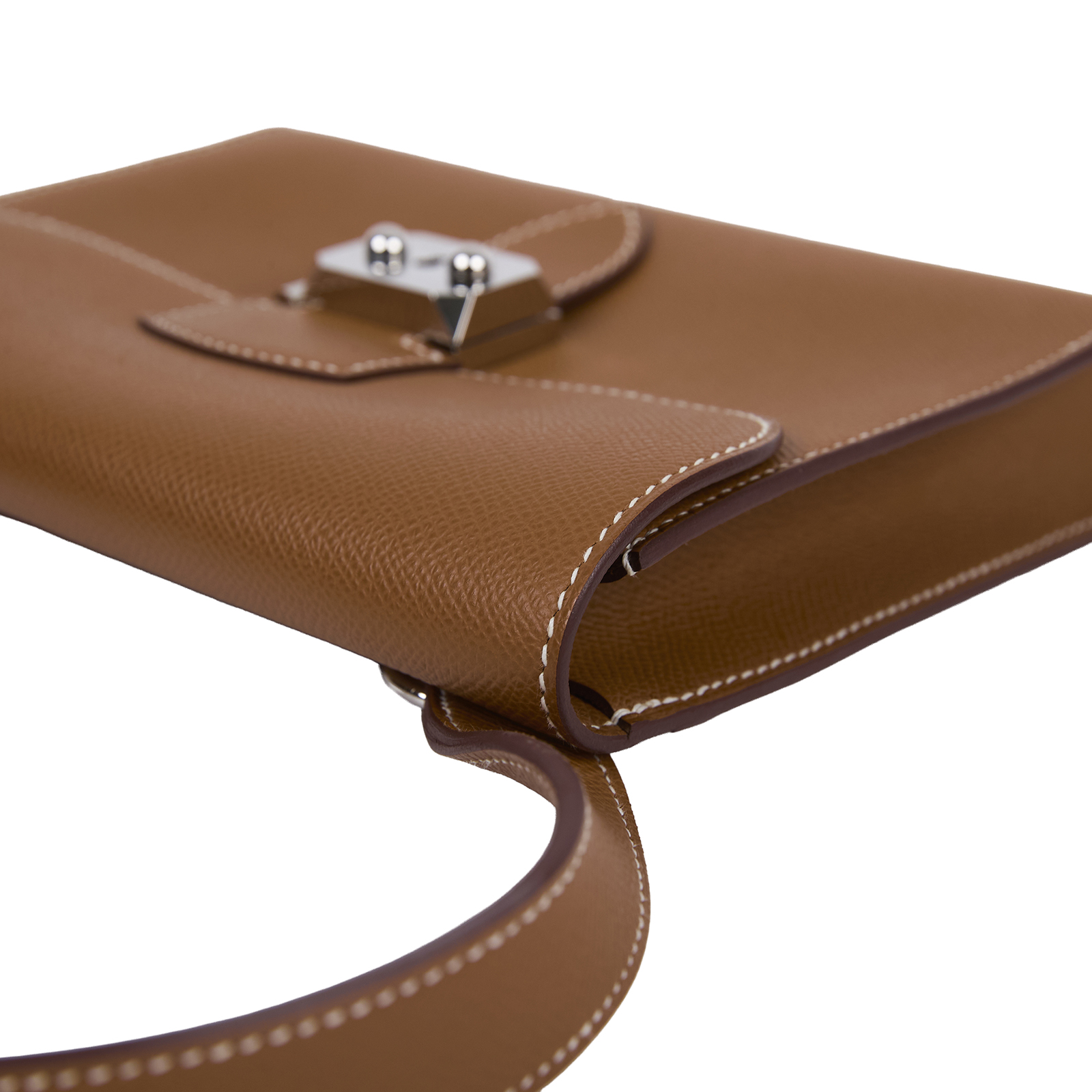 愛馬仕 Hermes Sac a depeches 21 郵差包 銀色五金 金棕色 H085470CK37 K刻  原廠盒子/防塵袋/購買證明影本