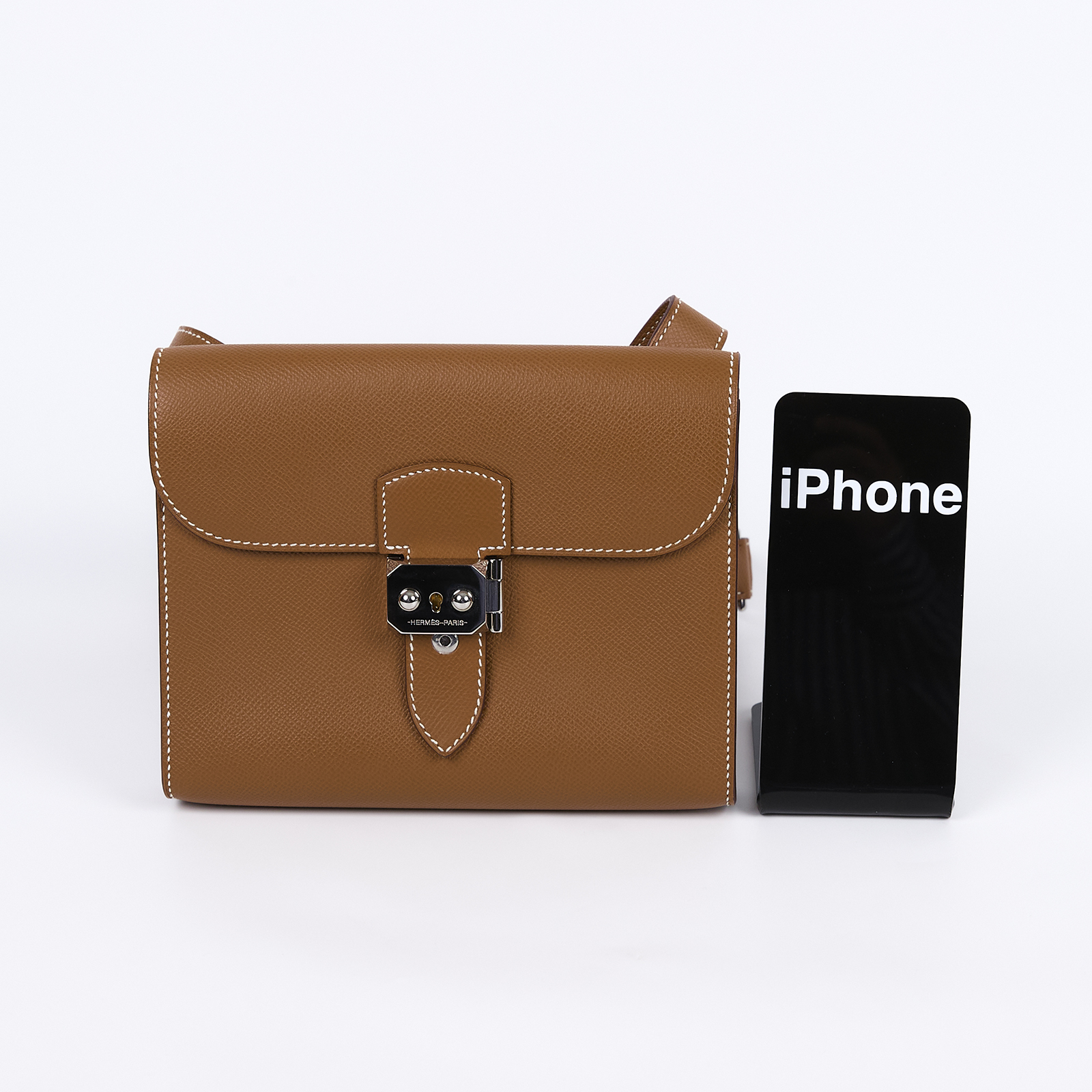 愛馬仕 Hermes Sac a depeches 21 郵差包 銀色五金 金棕色 H085470CK37 K刻  原廠盒子/防塵袋/購買證明影本