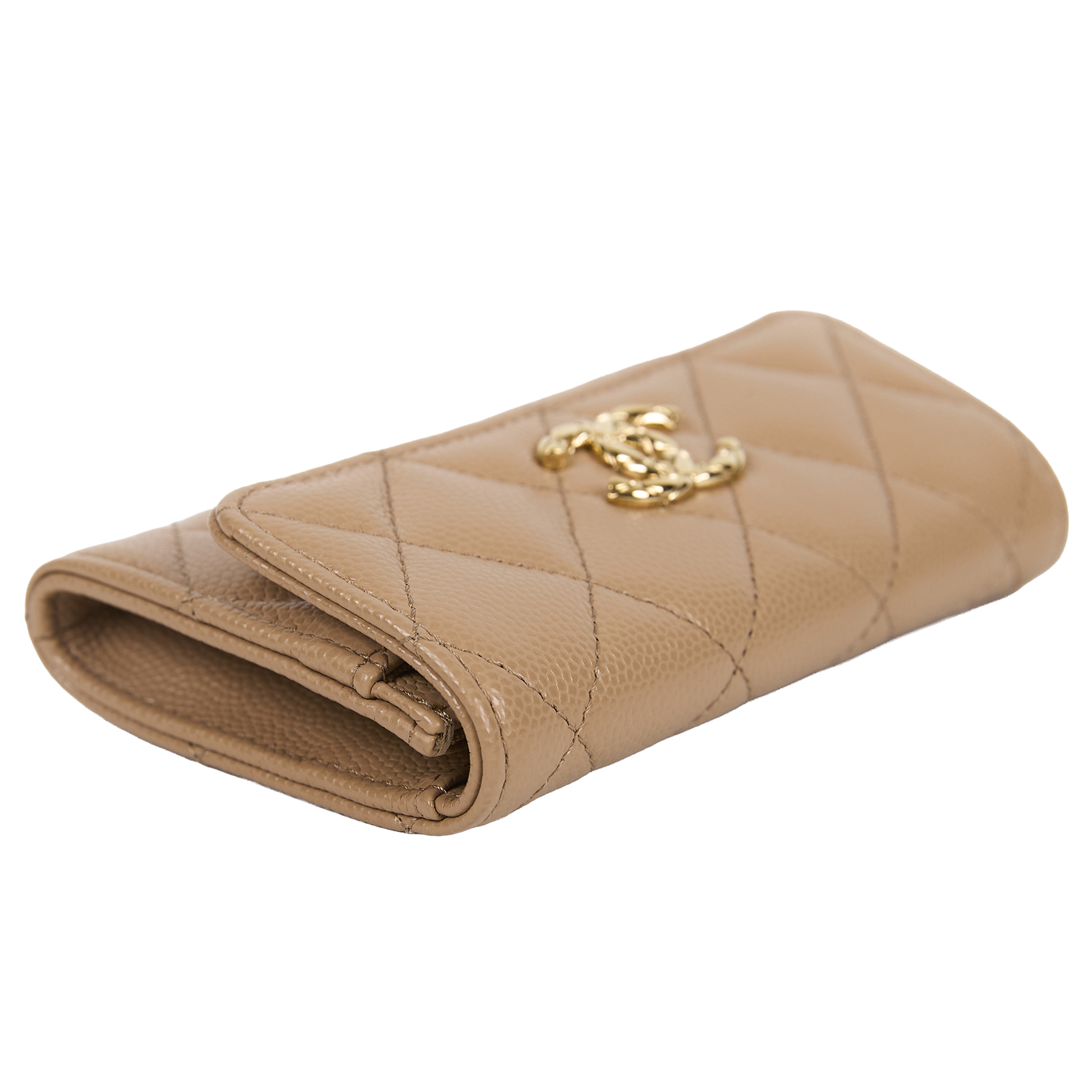 香奈兒 CHANEL CC 卡片夾  晶片款 泰奶色卡包 原廠盒子/防塵袋