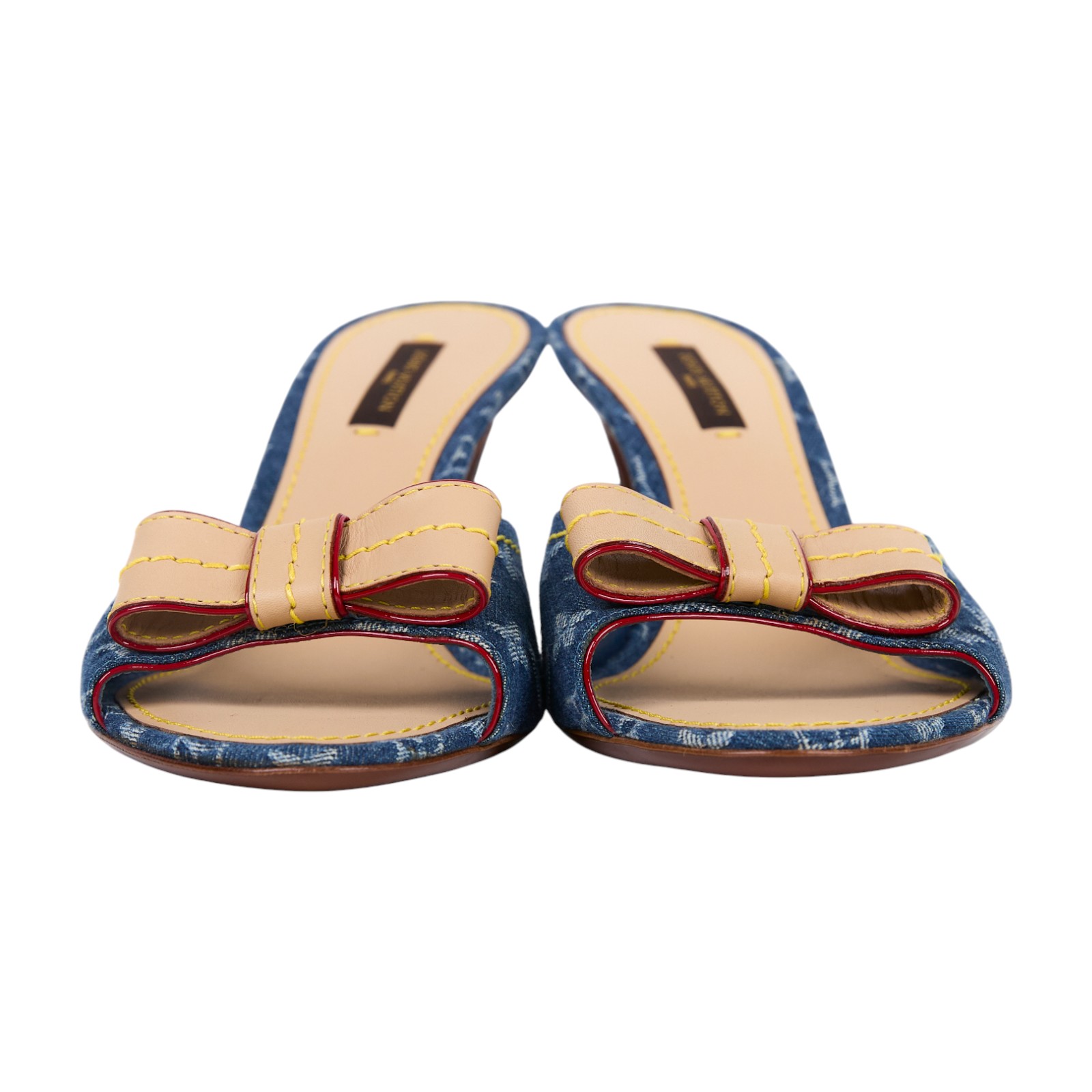 路易威登 LOUIS VUITTON 老花 Monogram 涼鞋 拖鞋 單寧  丹寧露趾跟鞋 防塵袋