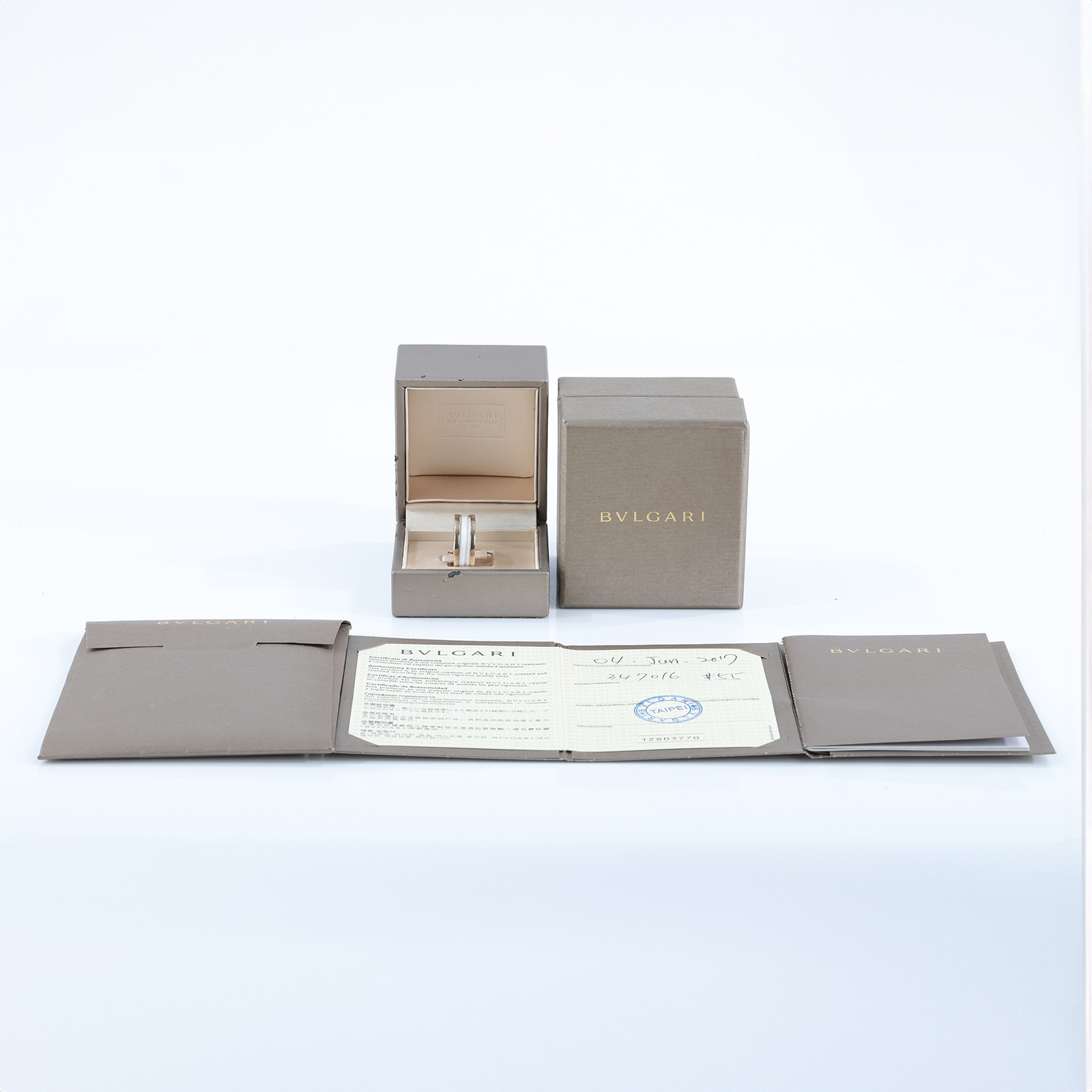 寶格麗 BVLGARI B.zero1 Ring 戒指 玫瑰金 347016 B-zero1白陶瓷戒指 原廠盒子/保書