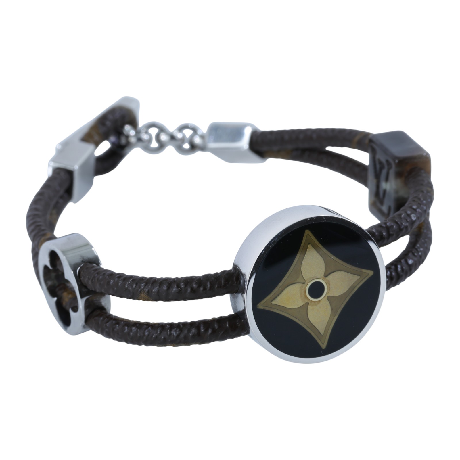 路易威登 LOUIS VUITTON Monogram Pandanty Fleur 手環 M65441 棕色扣繩手環 防塵袋