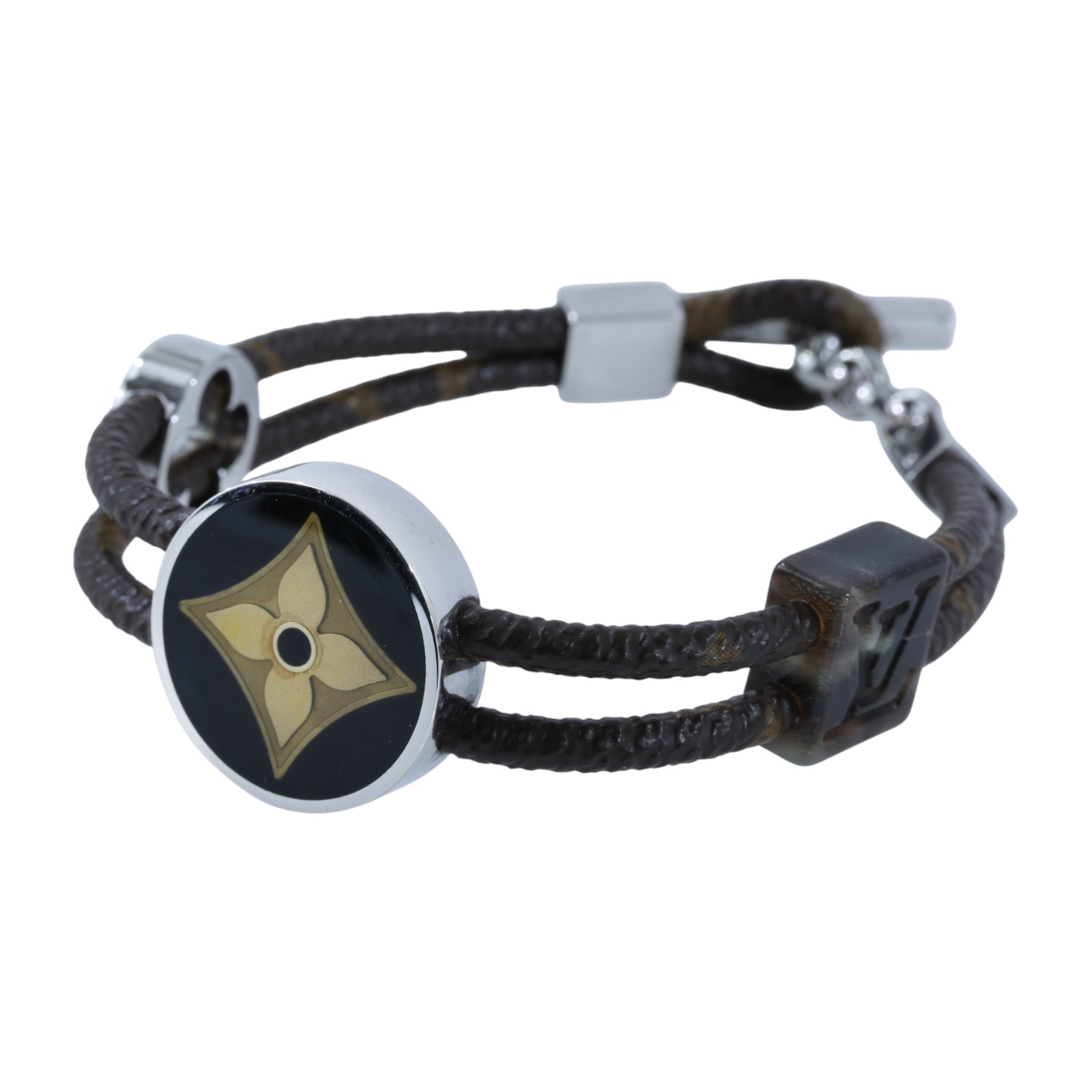 路易威登 LOUIS VUITTON Monogram Pandanty Fleur 手環 M65441 棕色扣繩手環 防塵袋