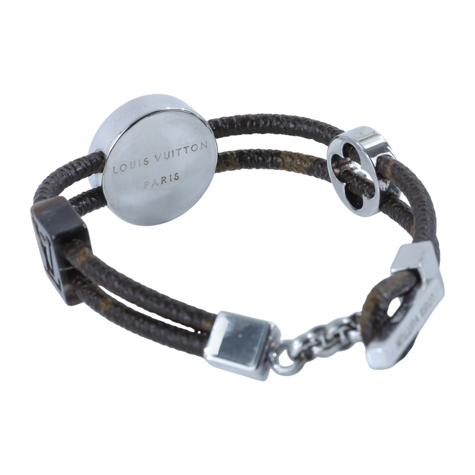 路易威登 LOUIS VUITTON Monogram Pandanty Fleur 手環 M65441 棕色扣繩手環 防塵袋