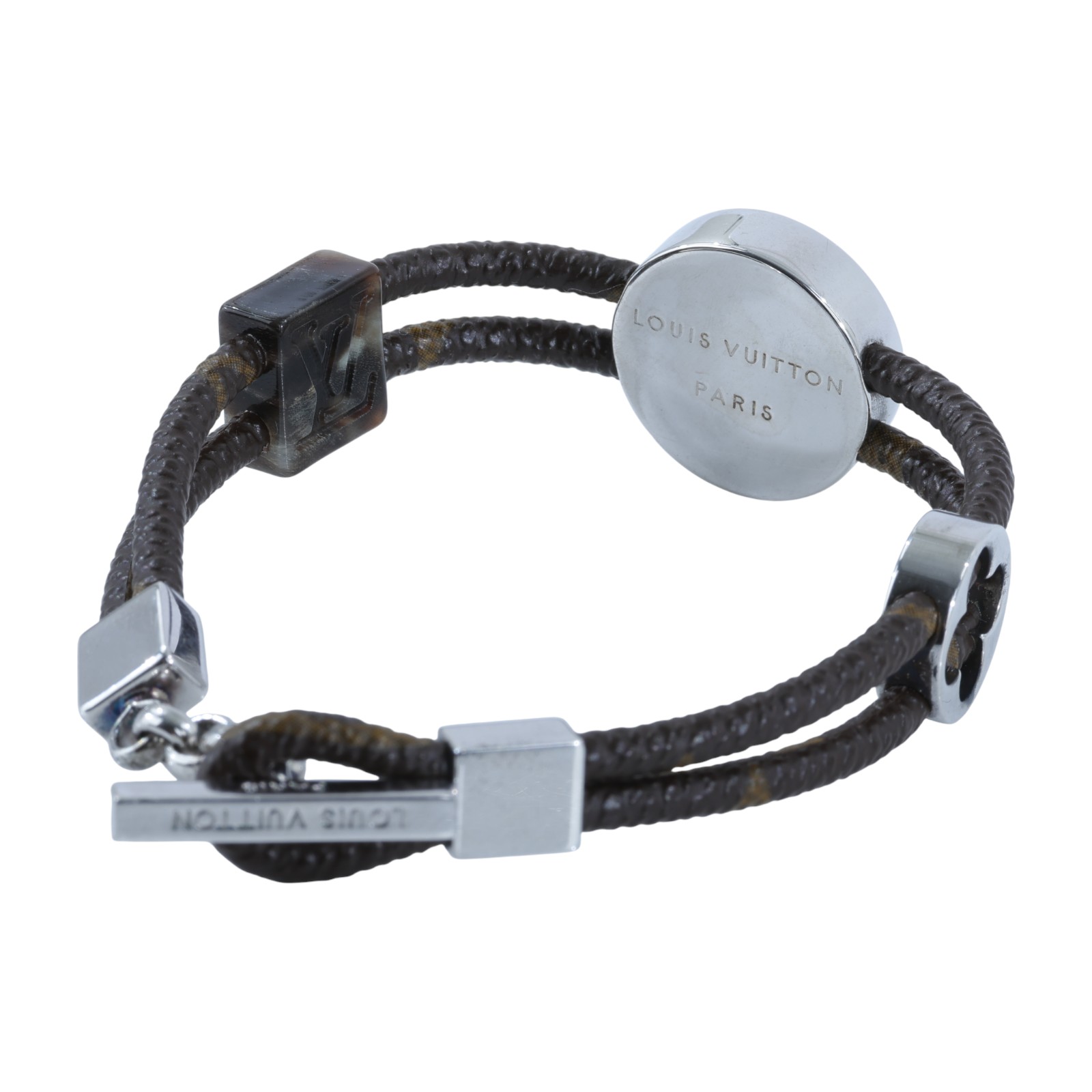 路易威登 LOUIS VUITTON Monogram Pandanty Fleur 手環 M65441 棕色扣繩手環 防塵袋