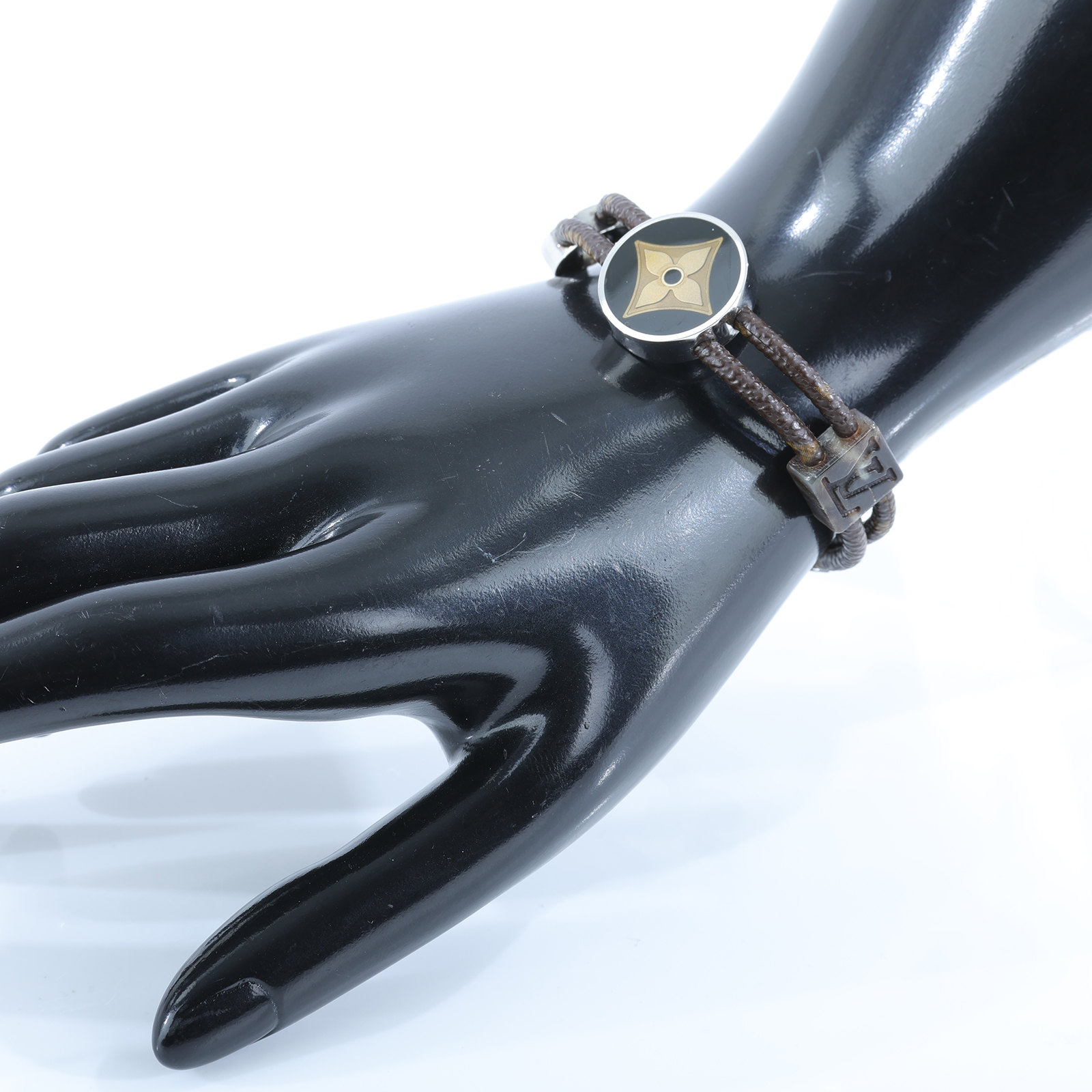 路易威登 LOUIS VUITTON Monogram Pandanty Fleur 手環 M65441 棕色扣繩手環 防塵袋