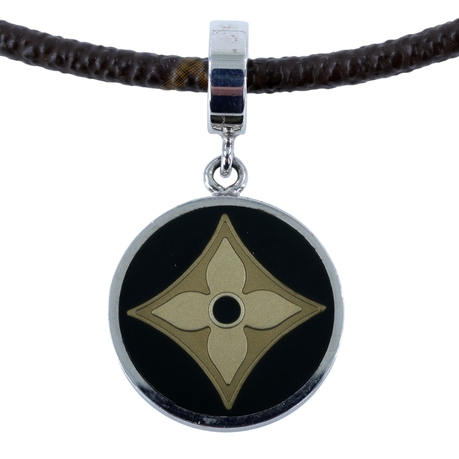 路易威登 LOUIS VUITTON Monogram Pandanty Fleur 項鍊 M65436 棕色扣繩項鍊 防塵袋