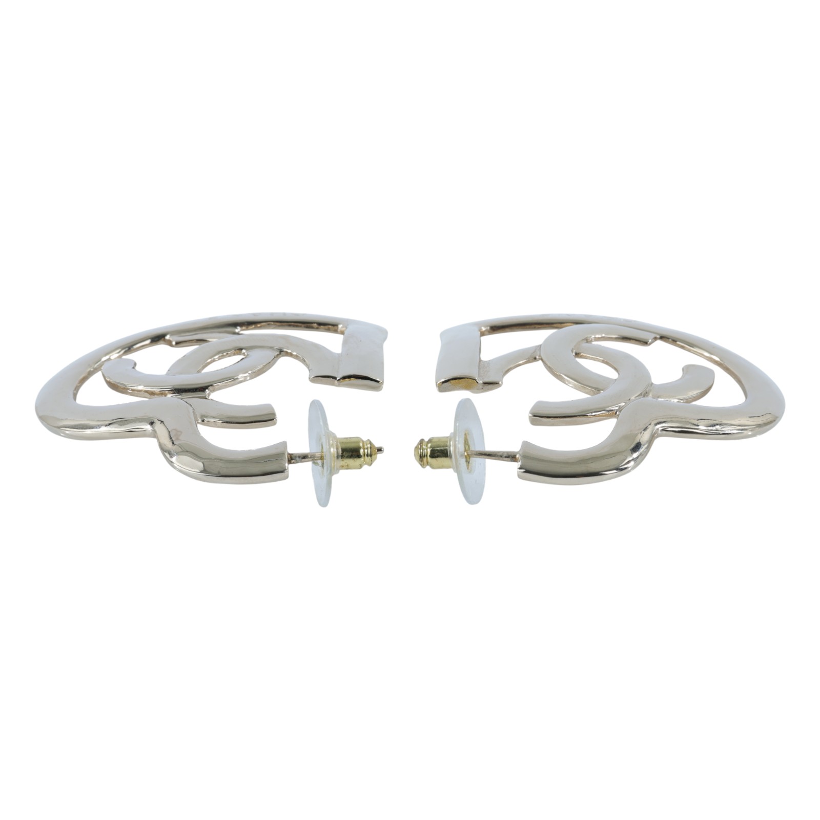 香奈兒 CHANEL CC LOGO 耳環 耳釘 B22/P 金愛心LOGO耳環 原廠盒子/內襯