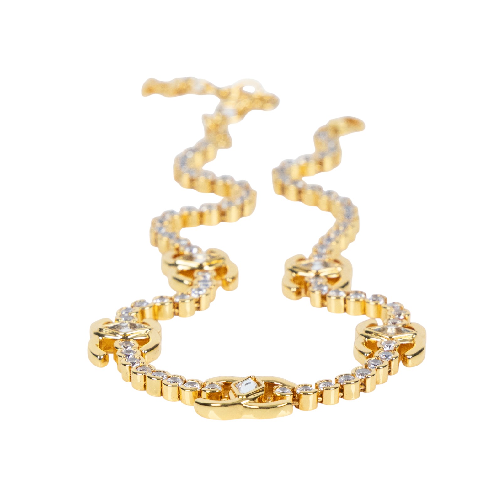 香奈兒 CHANEL CC LOGO 水鑽 項鍊 鎖骨鍊 B23/A 金色水鑽項鍊 原廠盒子/內襯