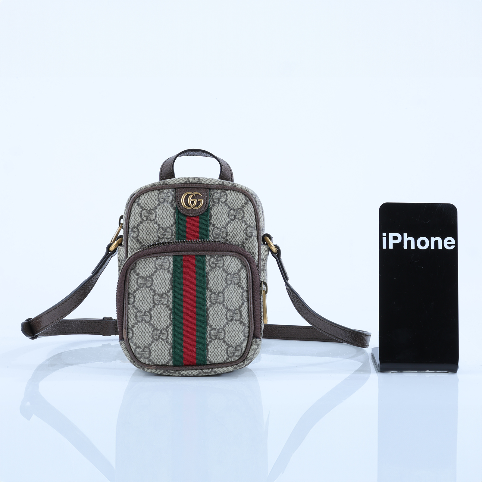 古馳 GUCCI Ophidia 肩背 手機包 671682 96IUT 原花Ophidia 肩背包 mini 黑LOGO腰包 MINI 防塵袋