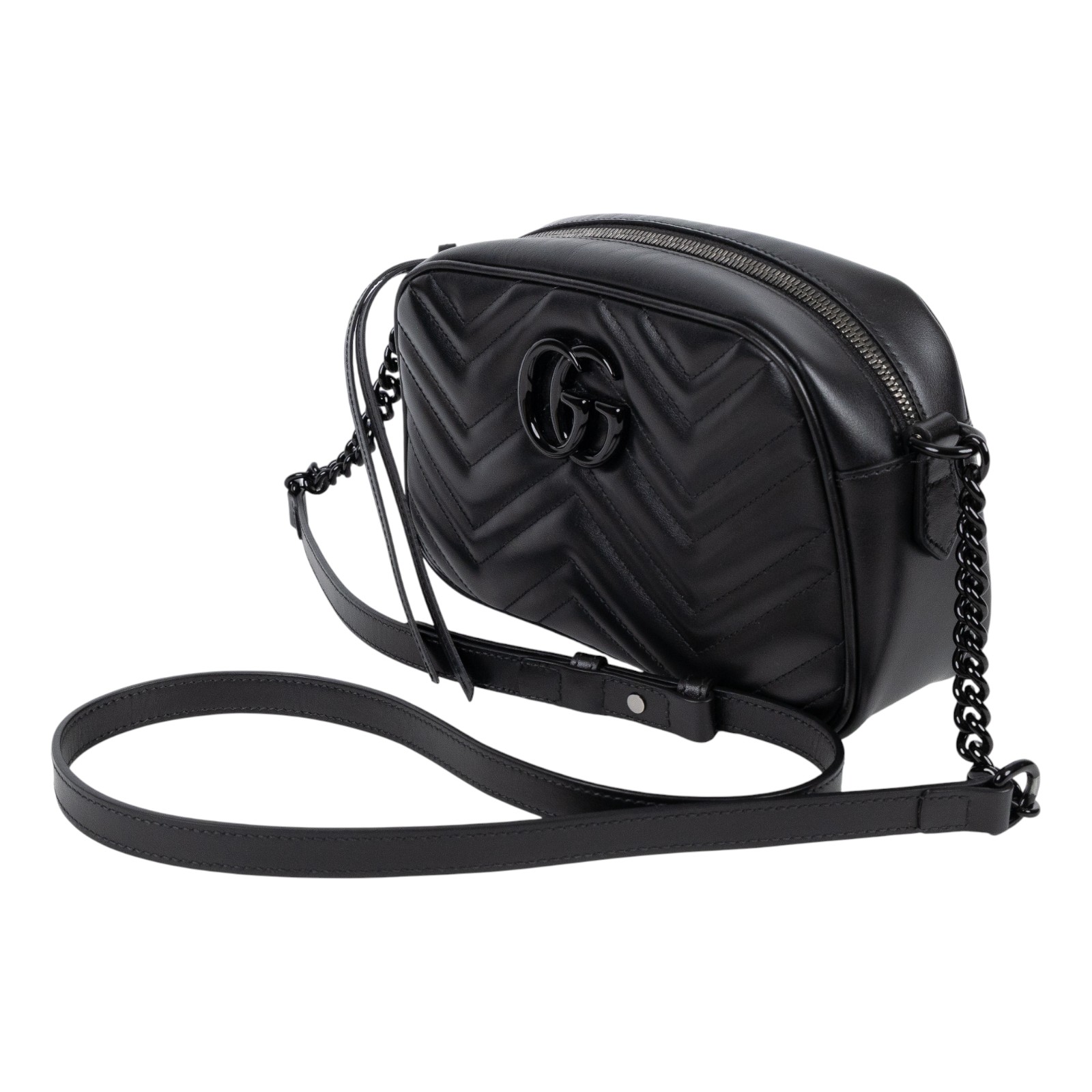 古馳 GUCCI GG Marmont 小型 絎縫 肩揹袋 447632 DTDHV SO BLACK 馬夢包 防塵袋