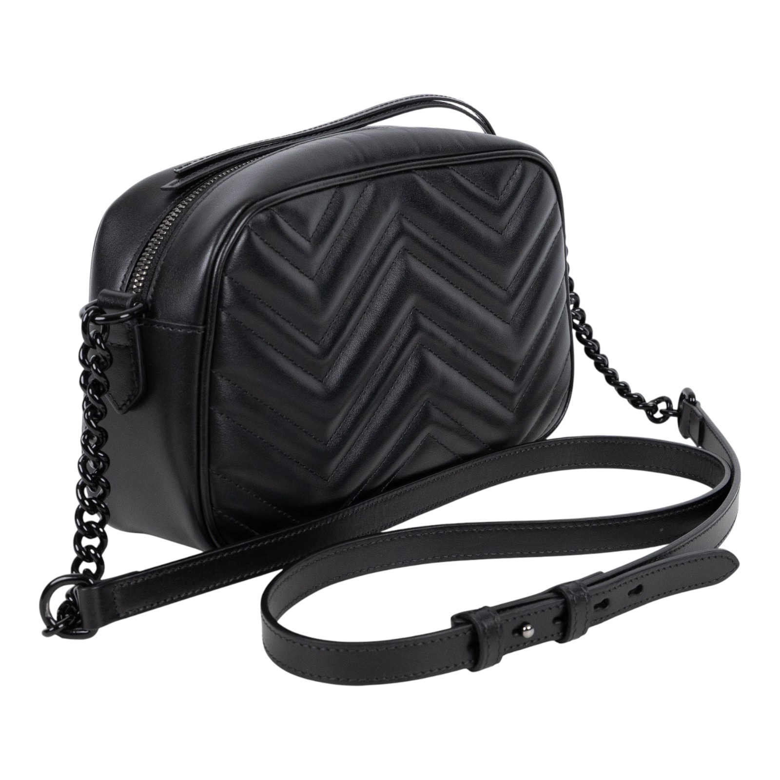 古馳 GUCCI GG Marmont 小型 絎縫 肩揹袋 447632 DTDHV SO BLACK 馬夢包 防塵袋