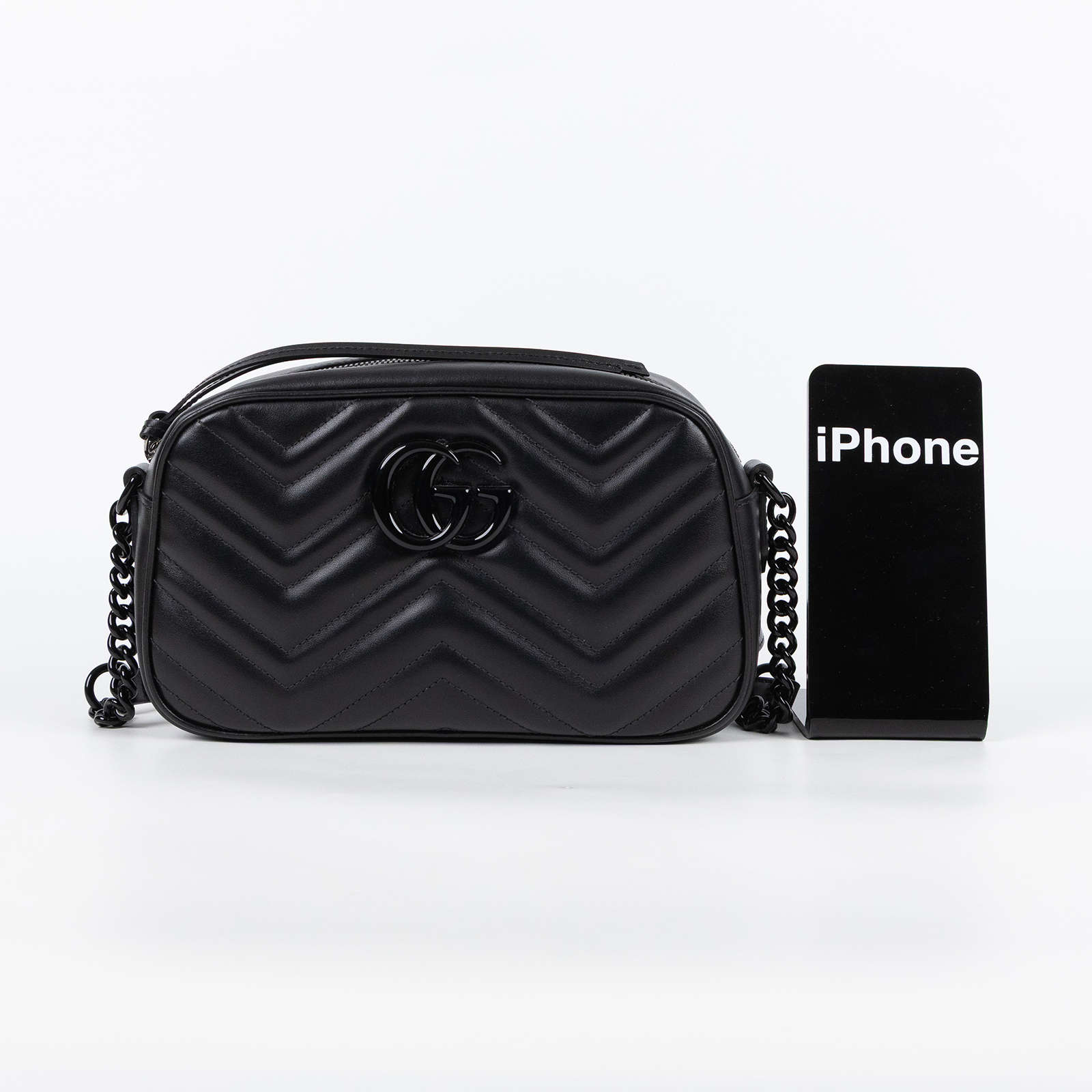 古馳 GUCCI GG Marmont 小型 絎縫 肩揹袋 447632 DTDHV SO BLACK 馬夢包 防塵袋