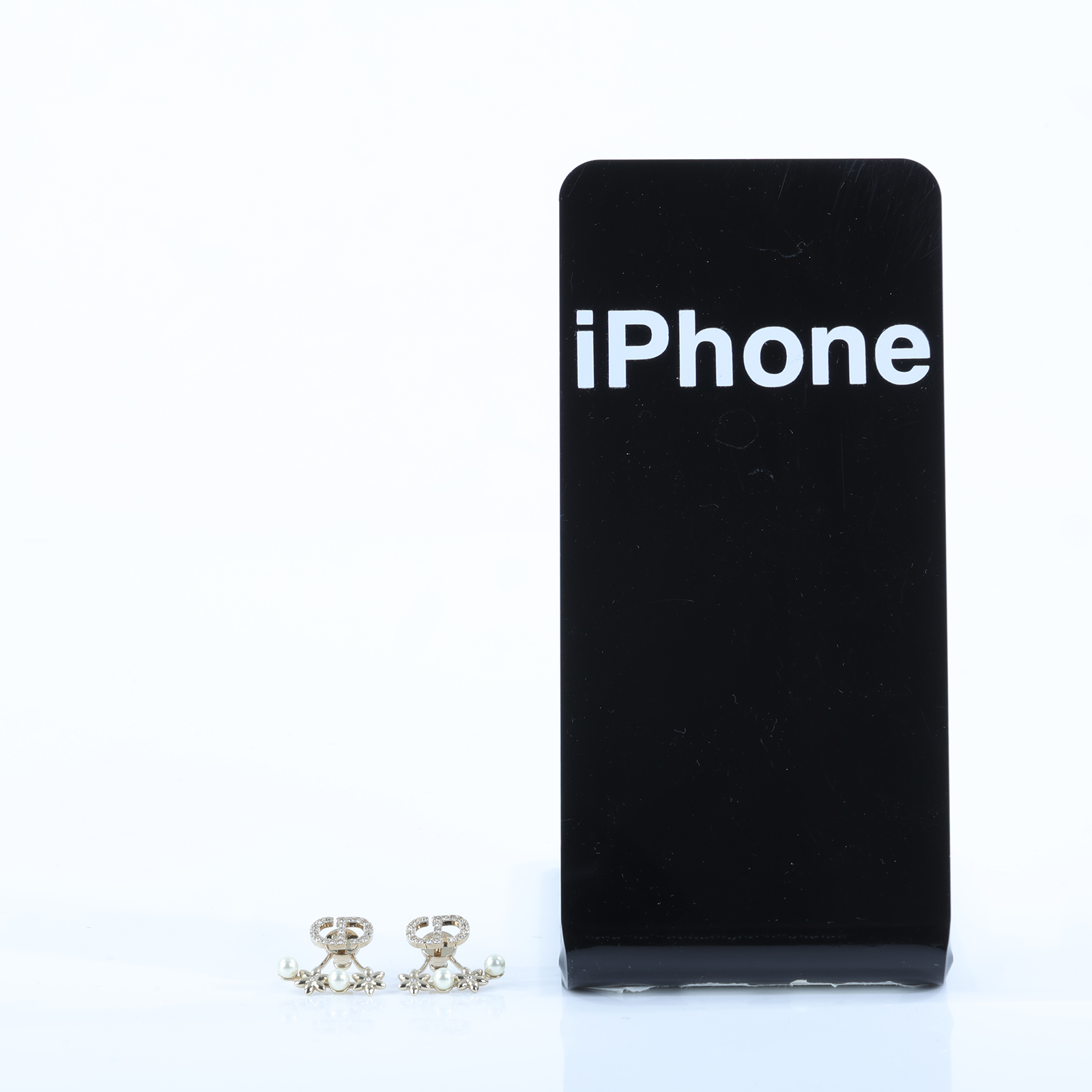 迪奧 CHRISTIAN DIOR Petit CD Daisy 耳釘 E4380WOMCY_D03S 金色水鑽CD耳環 原廠盒子/防塵袋