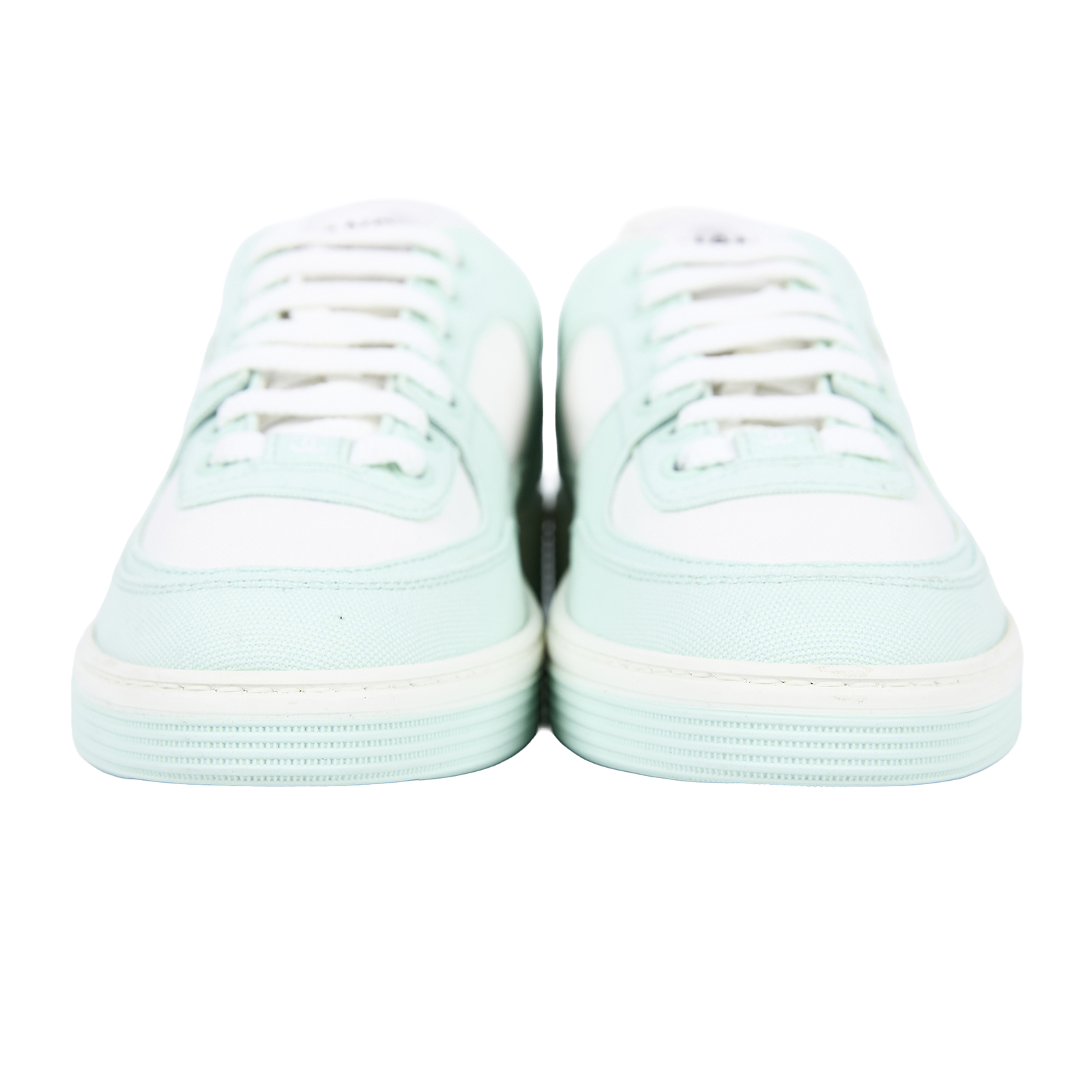 香奈兒 CHANEL CC LOGO 球鞋 運動鞋 G45352_385 綠帆布運動鞋 無附屬品