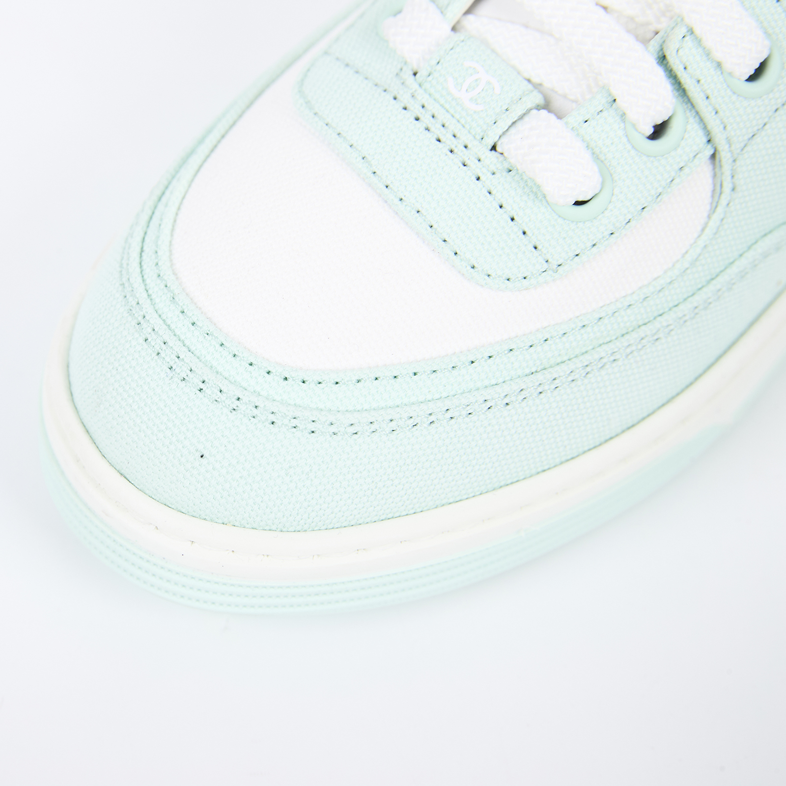 香奈兒 CHANEL CC LOGO 球鞋 運動鞋 G45352_385 綠帆布運動鞋 無附屬品