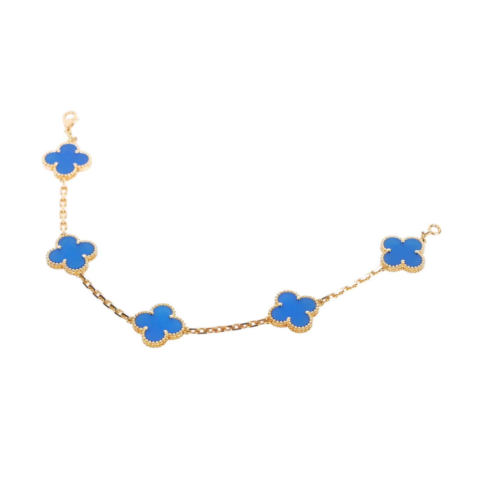 梵克雅寶 Van Cleef & Arpels Vintage Alhambra手鍊 5枚四葉幸運圖騰 VCARP34900  原廠盒子/證書