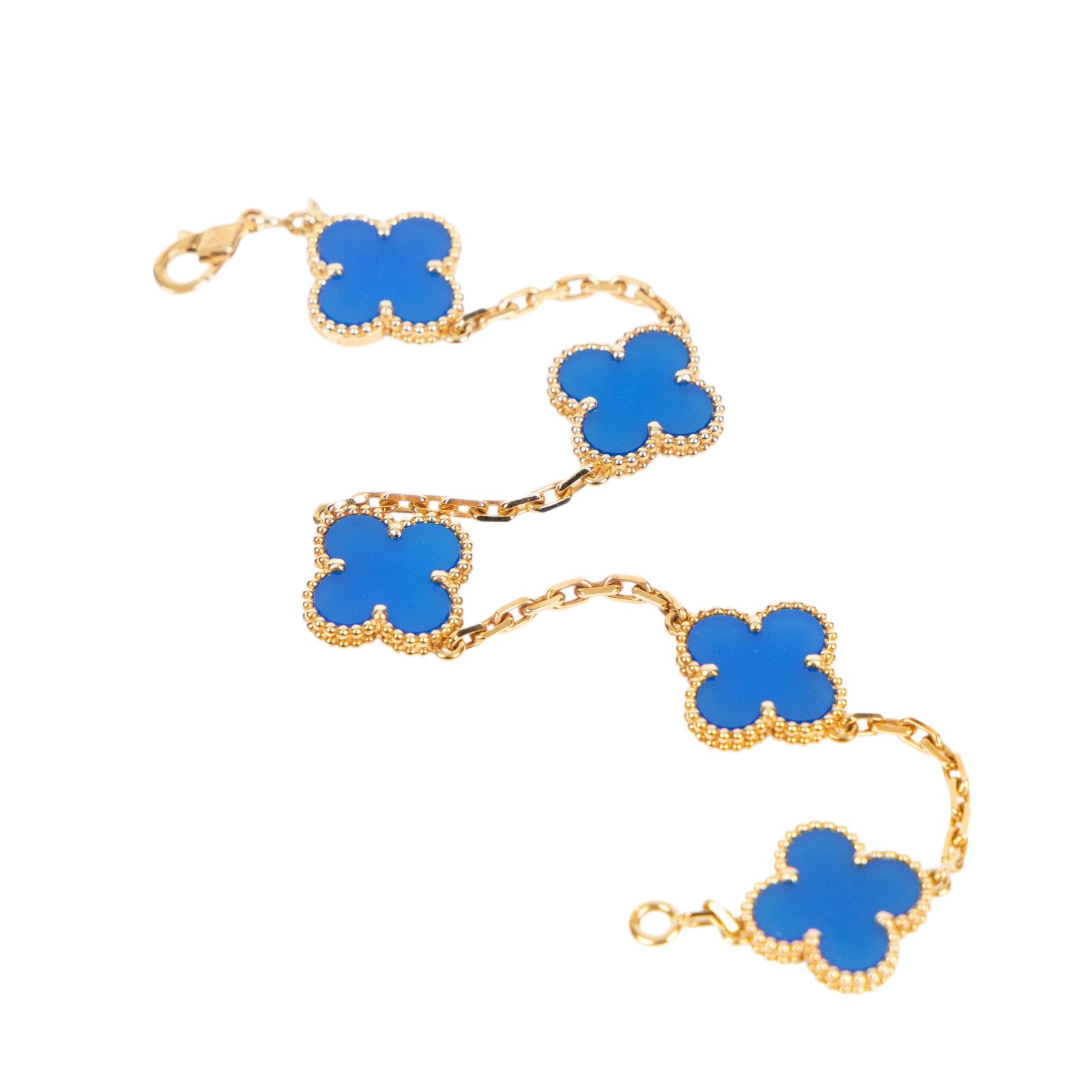 梵克雅寶 Van Cleef & Arpels Vintage Alhambra手鍊 5枚四葉幸運圖騰 VCARP34900  原廠盒子/證書