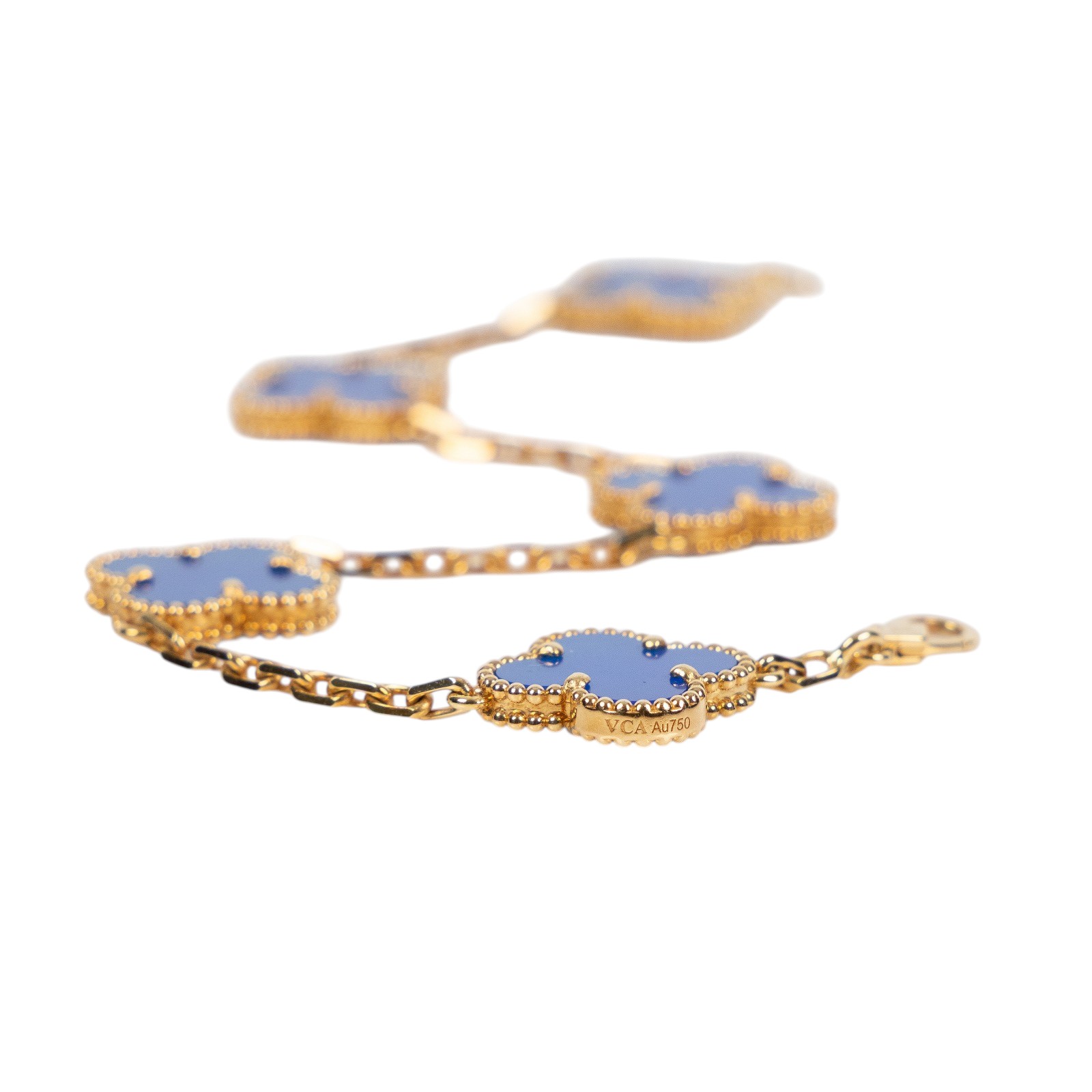 梵克雅寶 Van Cleef & Arpels Vintage Alhambra手鍊 5枚四葉幸運圖騰 VCARP34900  原廠盒子/證書