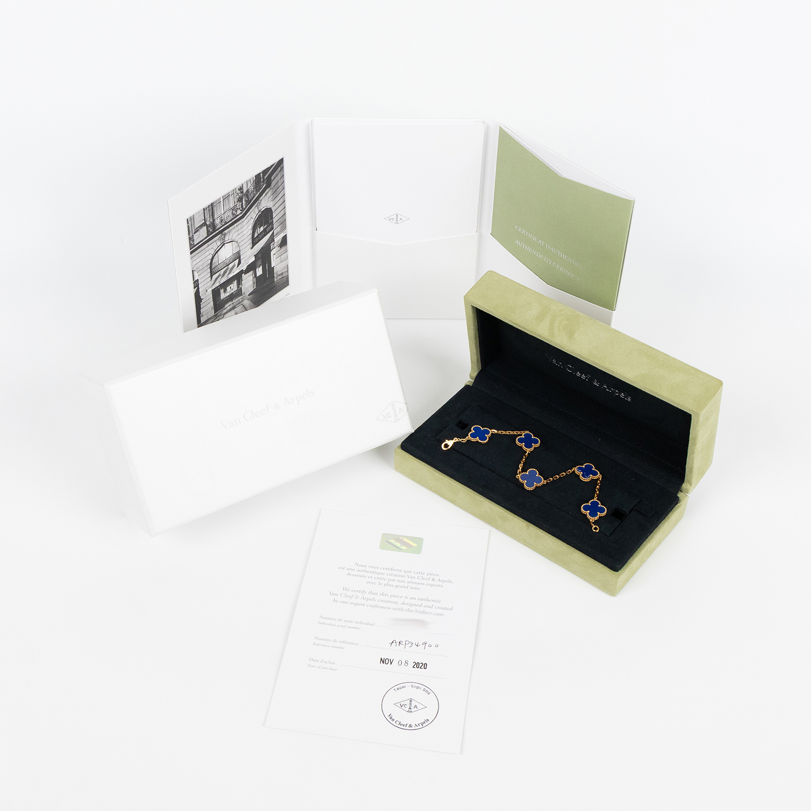 梵克雅寶 Van Cleef & Arpels Vintage Alhambra手鍊 5枚四葉幸運圖騰 VCARP34900  原廠盒子/證書