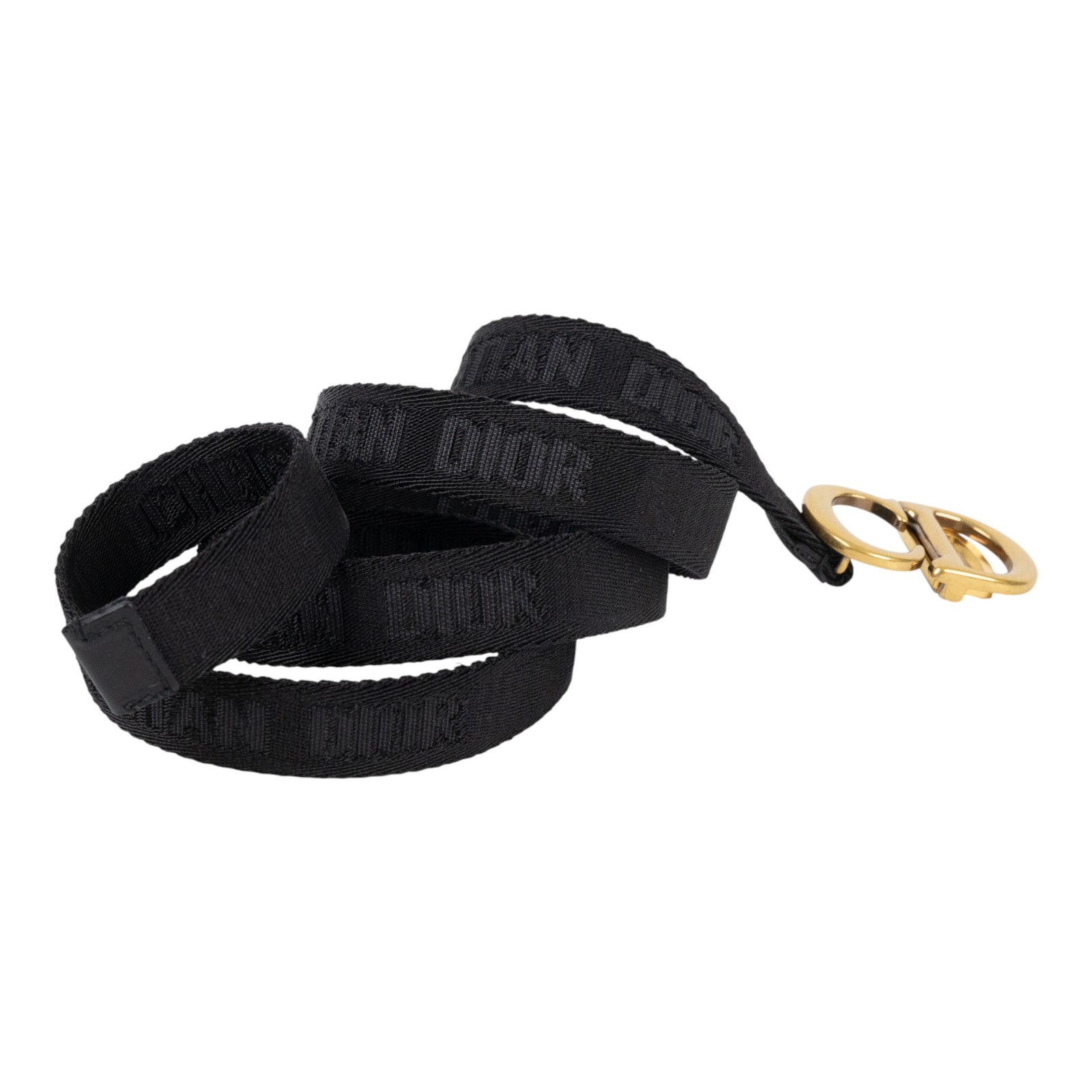 迪奧 CHRISTIAN DIOR CD Saddle 腰帶 0WBM11BLTA 黑織布復古金CD皮帶 原廠盒子/防塵袋