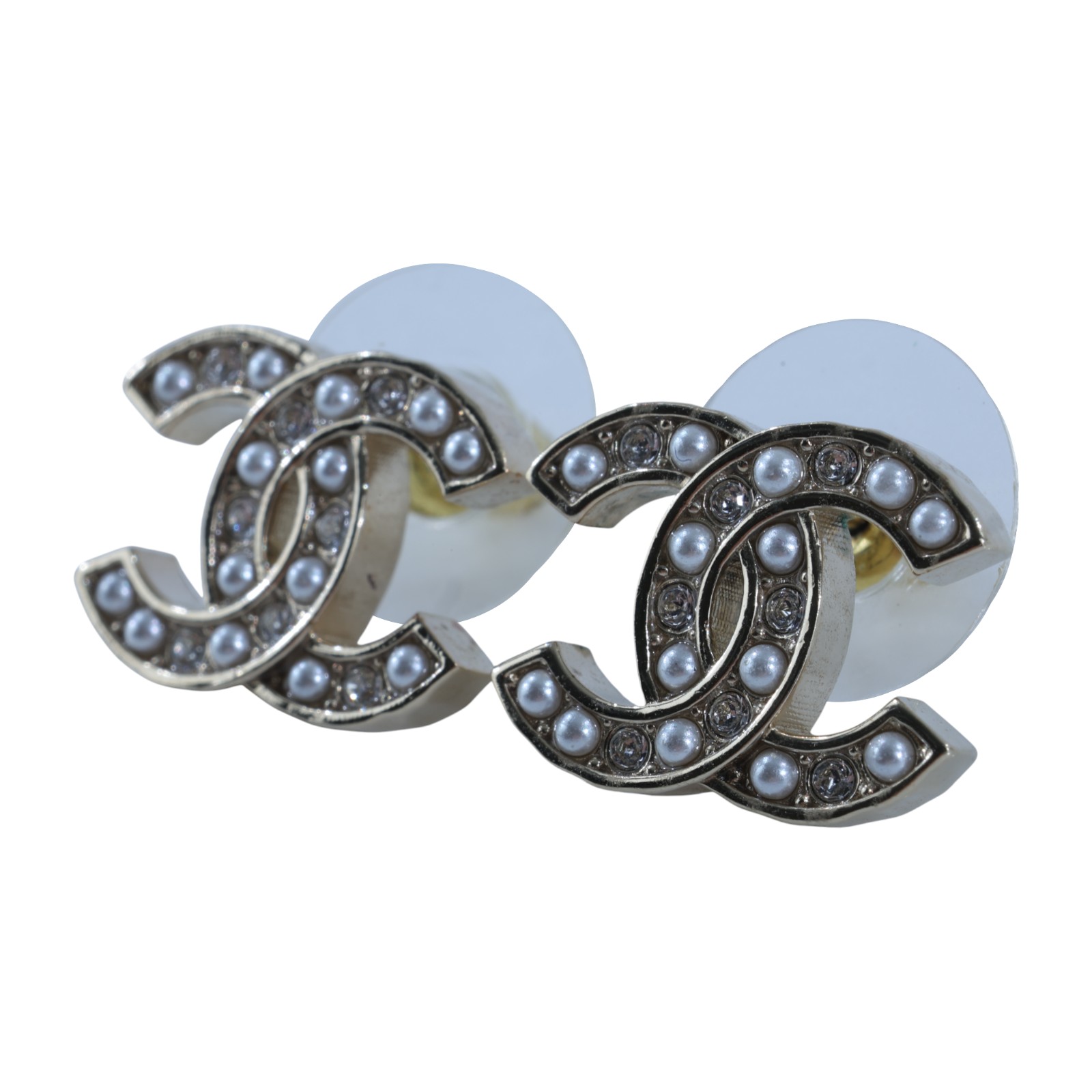 香奈兒 CHANEL CC LOGO 耳環 耳釘 I23/B 水鑽珍珠雙C耳環 無附屬品