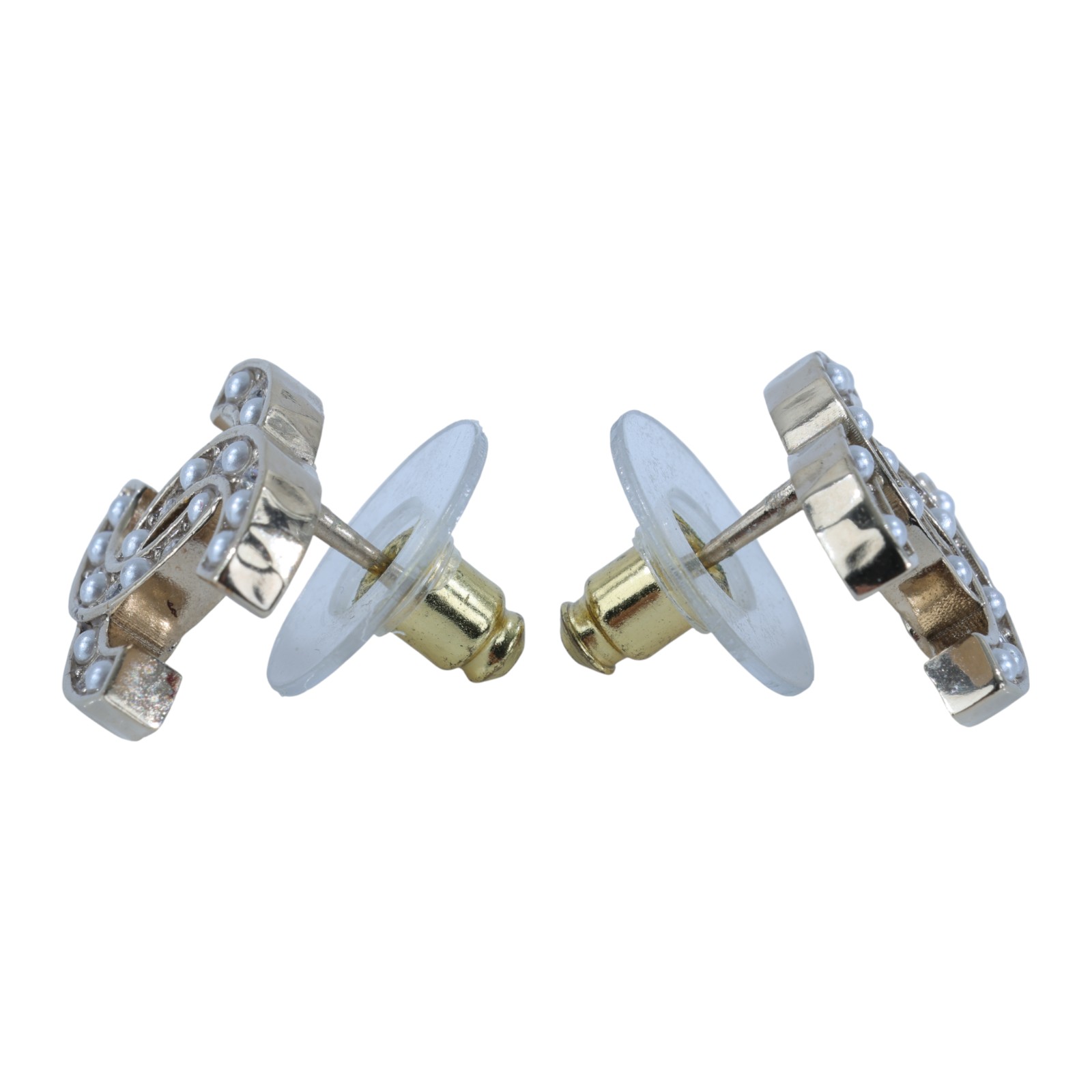 香奈兒 CHANEL CC LOGO 耳環 耳釘 I23/B 水鑽珍珠雙C耳環 無附屬品