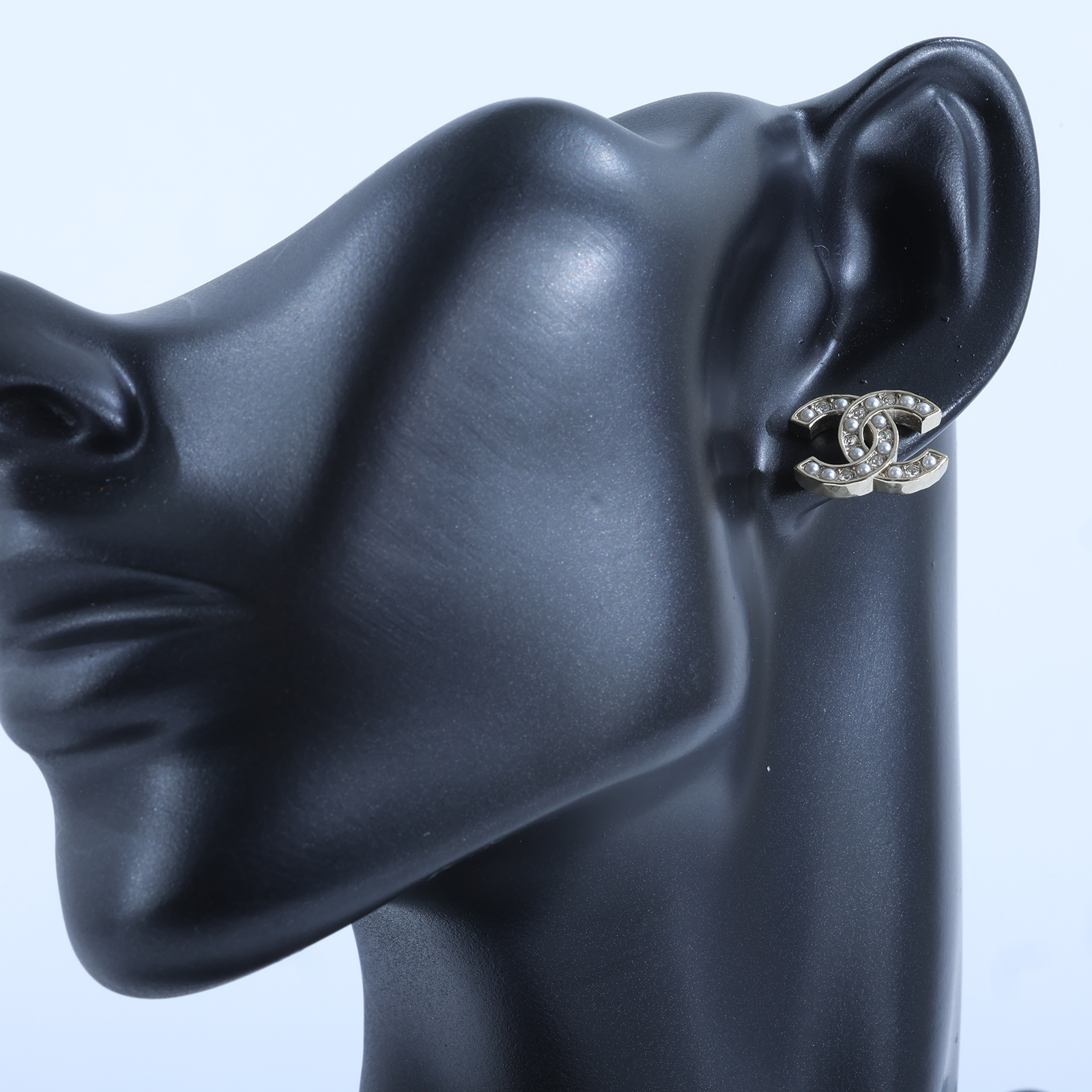 香奈兒 CHANEL CC LOGO 耳環 耳釘 I23/B 水鑽珍珠雙C耳環 無附屬品