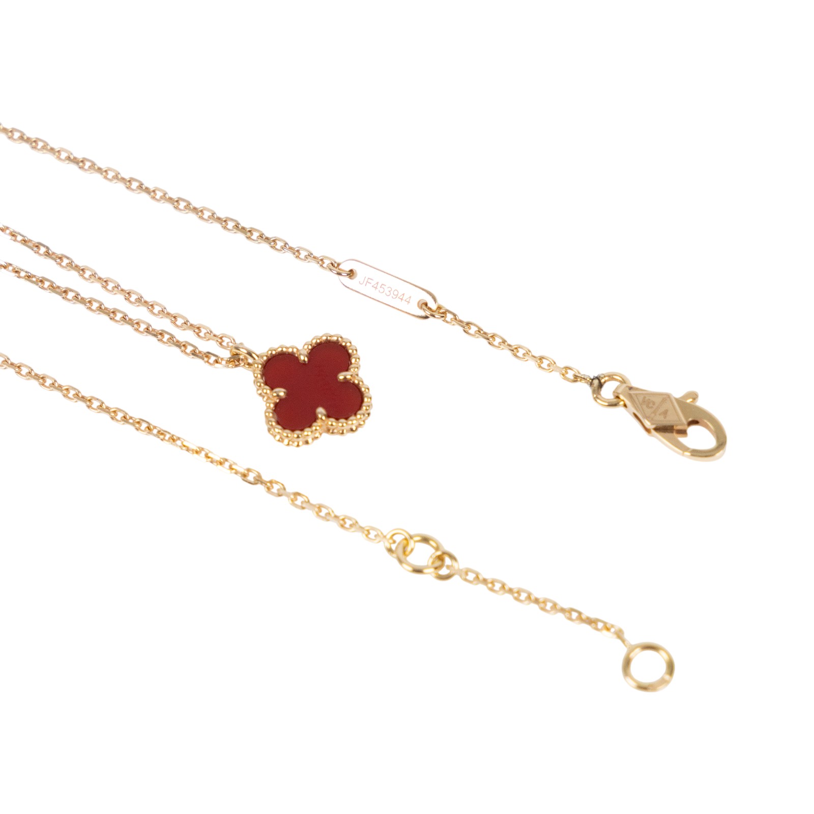 梵克雅寶 Van Cleef & Arpels Vintage Alhambra 吊墜 小型 VCARD38500 YG 紅玉髓幸運草項鍊 無附屬品