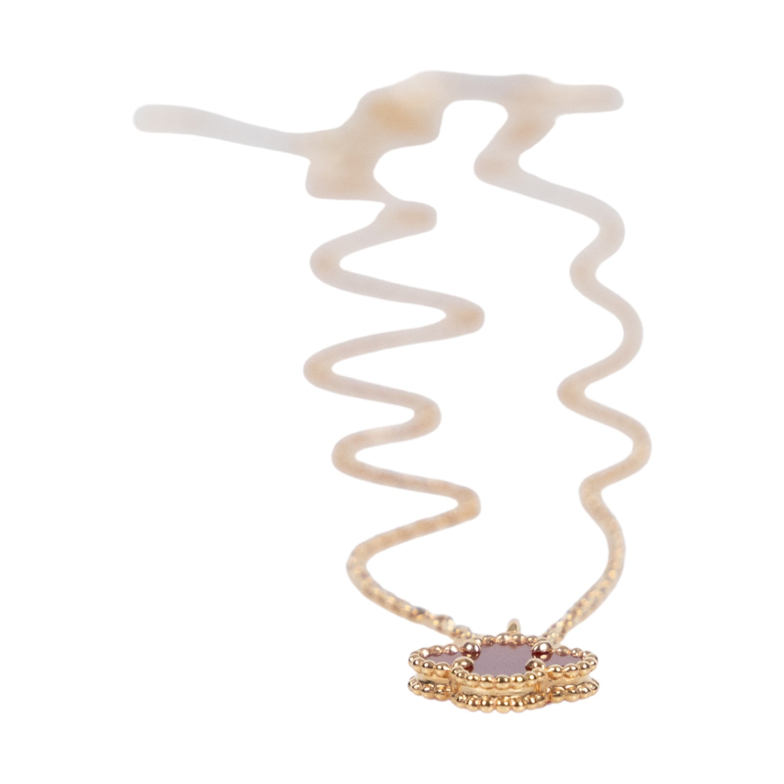 梵克雅寶 Van Cleef & Arpels Vintage Alhambra 吊墜 小型 VCARD38500 YG 紅玉髓幸運草項鍊 無附屬品