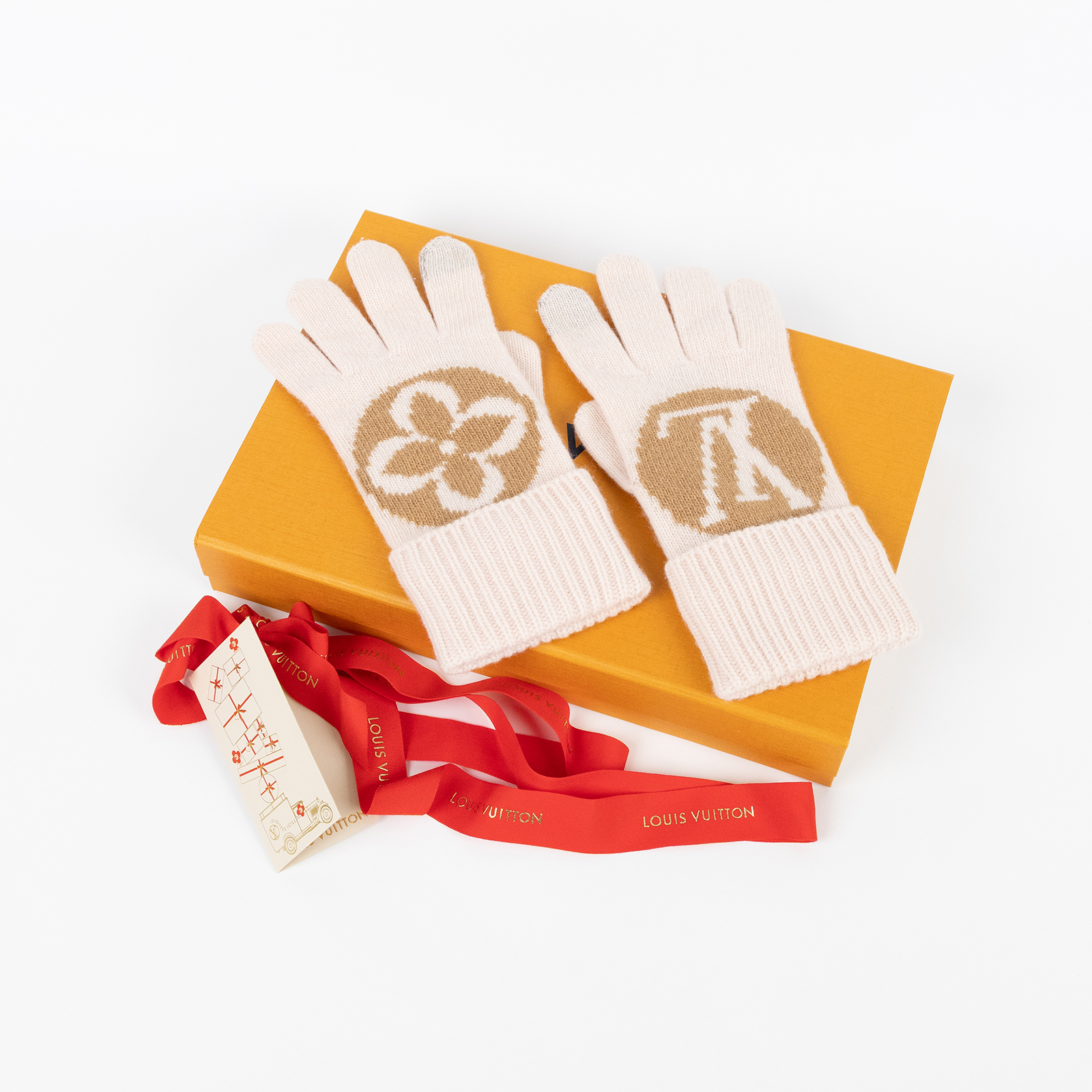 路易威登 LOUIS VUITTON Medallion 手套 M79254 粉色手套 原廠盒子