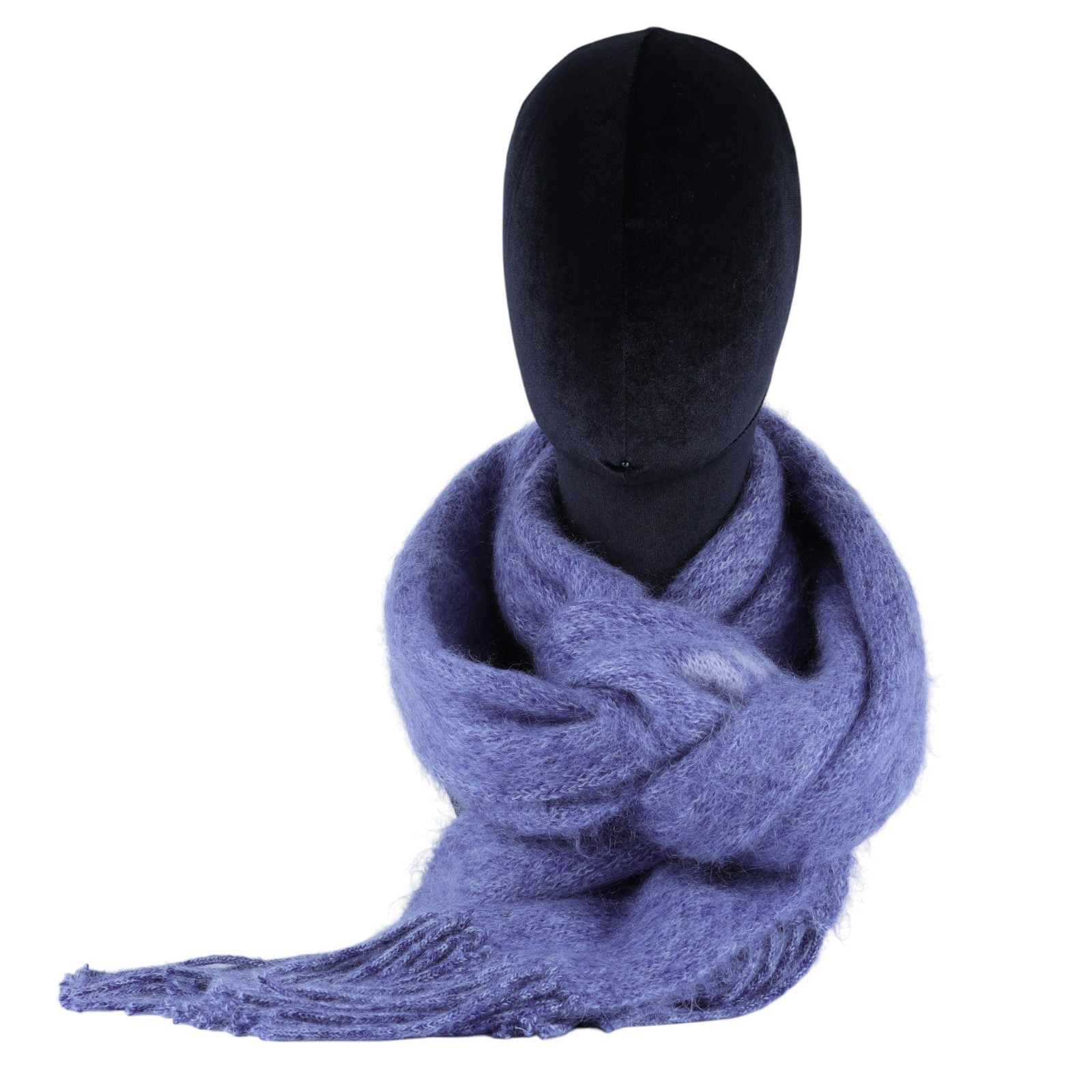 繆繆 MIU MIU 羊毛 混馬海毛 圍巾 5FS062_2CQD 灰紫圍巾 防塵袋