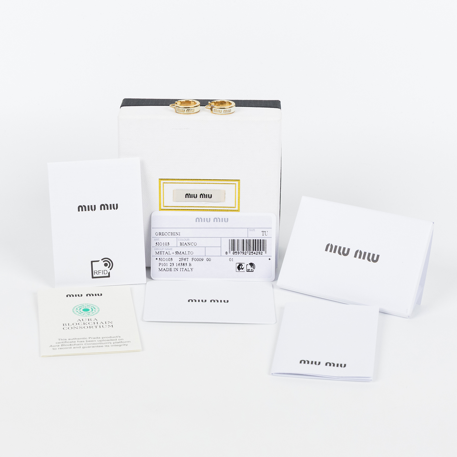 繆繆 MIU MIU 搪瓷 金屬 耳環 5IO103_2F6T 白金LOGO耳環 原廠盒子/保卡