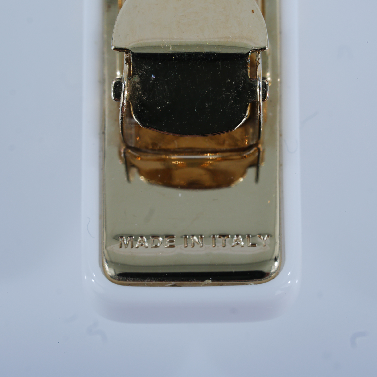 繆繆 MIU MIU 水晶 耳釘 5IO059_2DNC 白黑金LOGO髮夾 原廠盒子/保卡